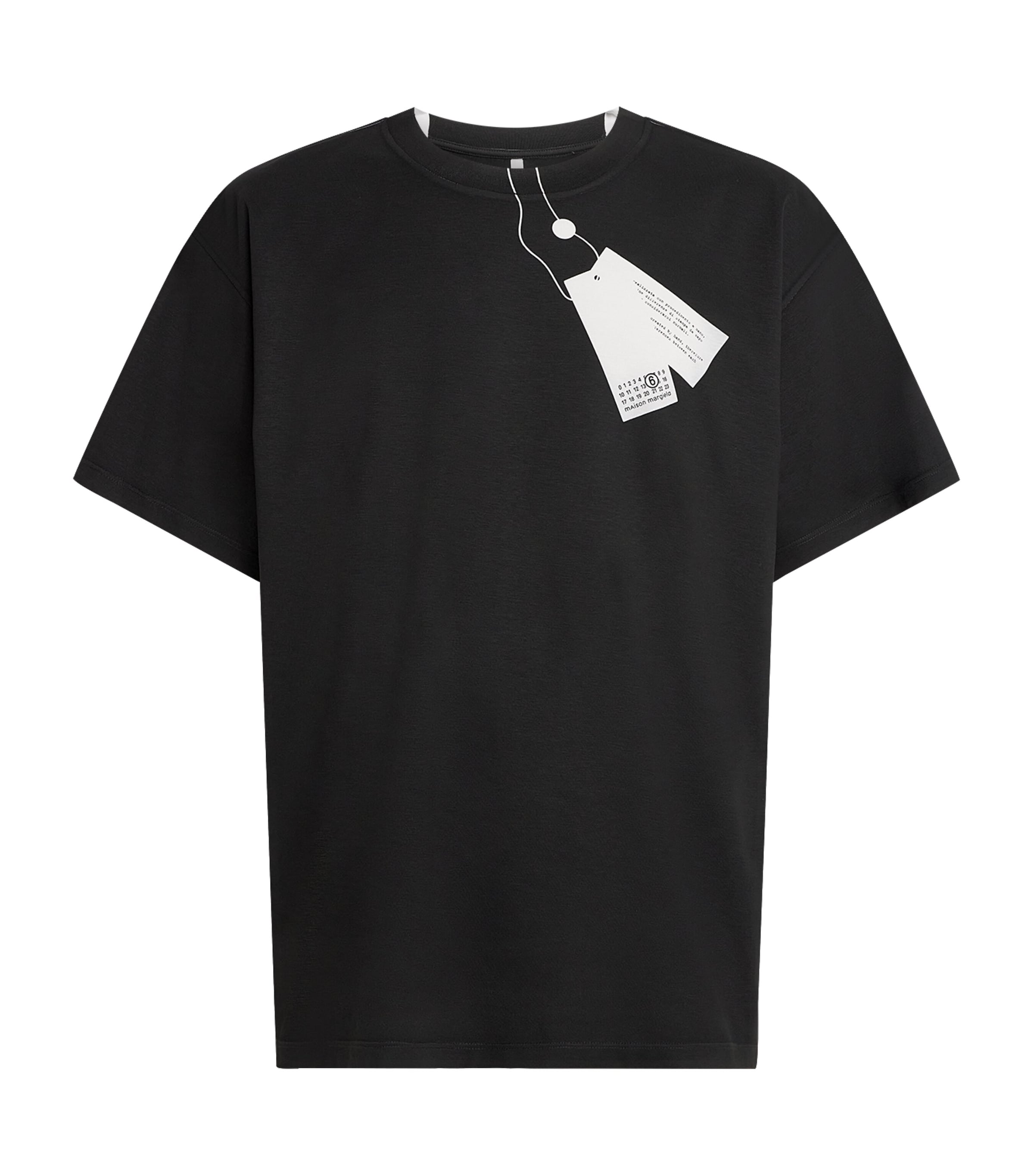 Maison Margiela Cotton Numeric Tab Print T-shirt In Black