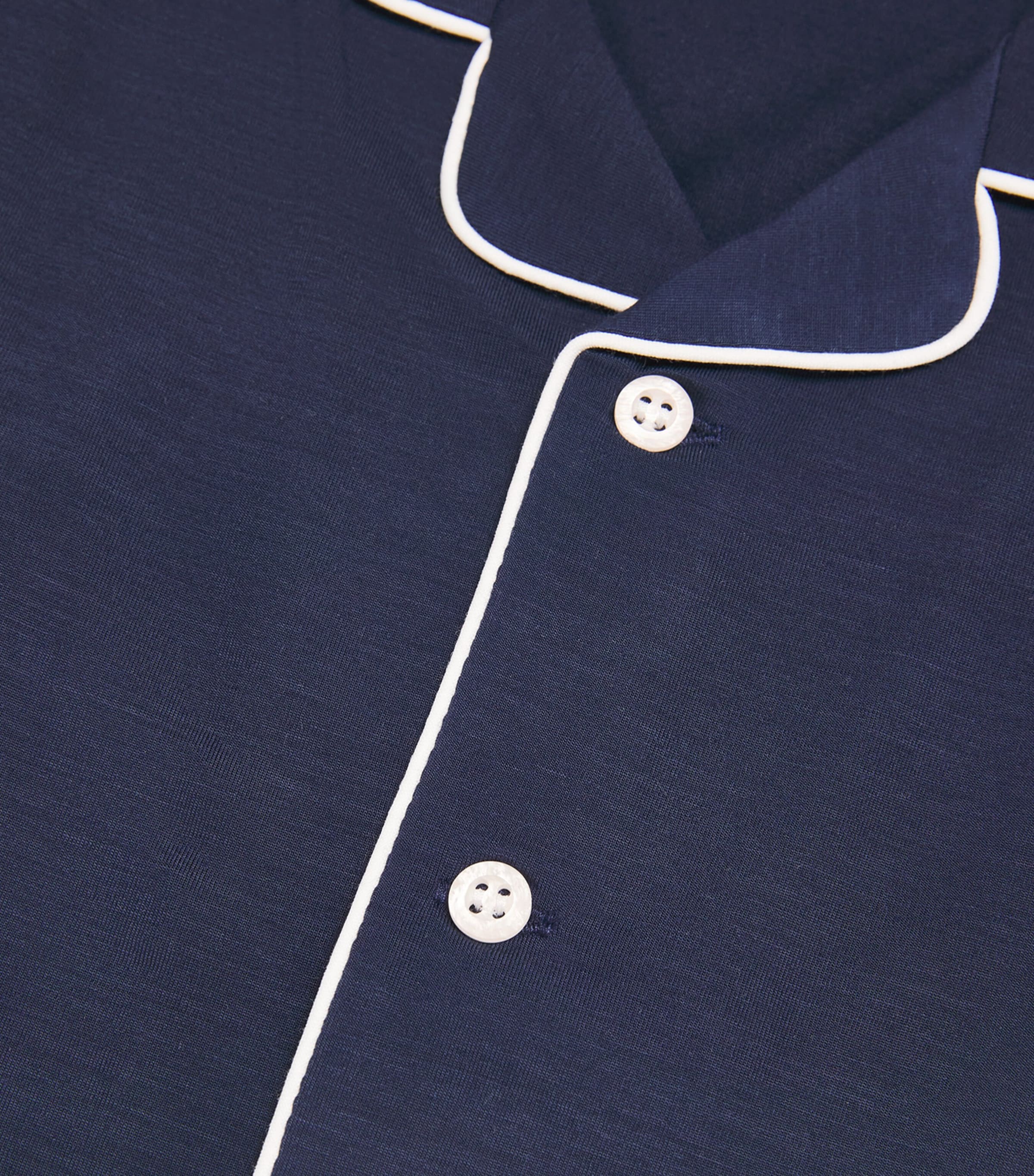 Derek Rose Kids Basel Pyjama Set (3-16 Years) Navy Image 4