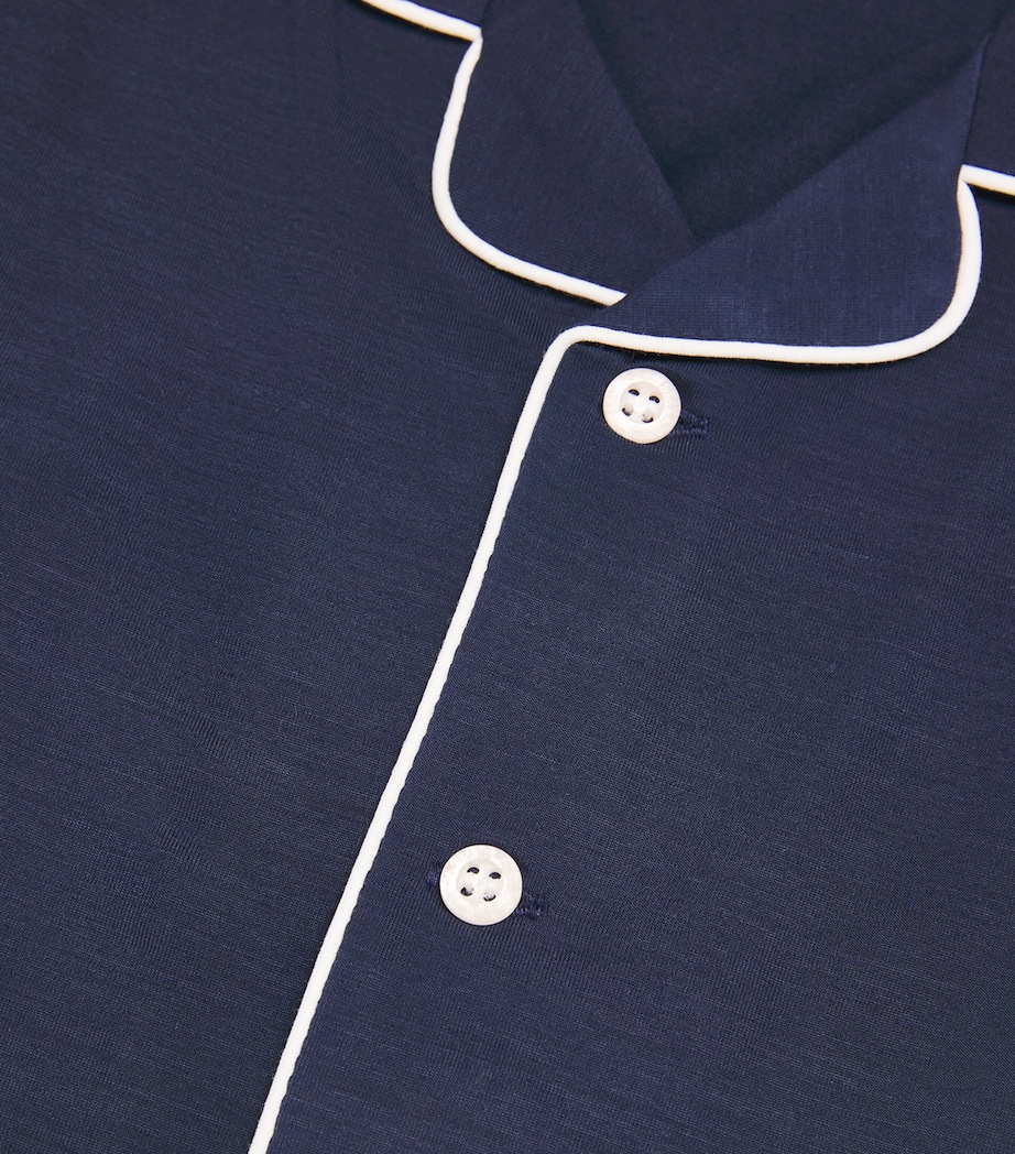 Derek Rose Kids Basel Pyjama Set (3-16 Years) Navy Image 4