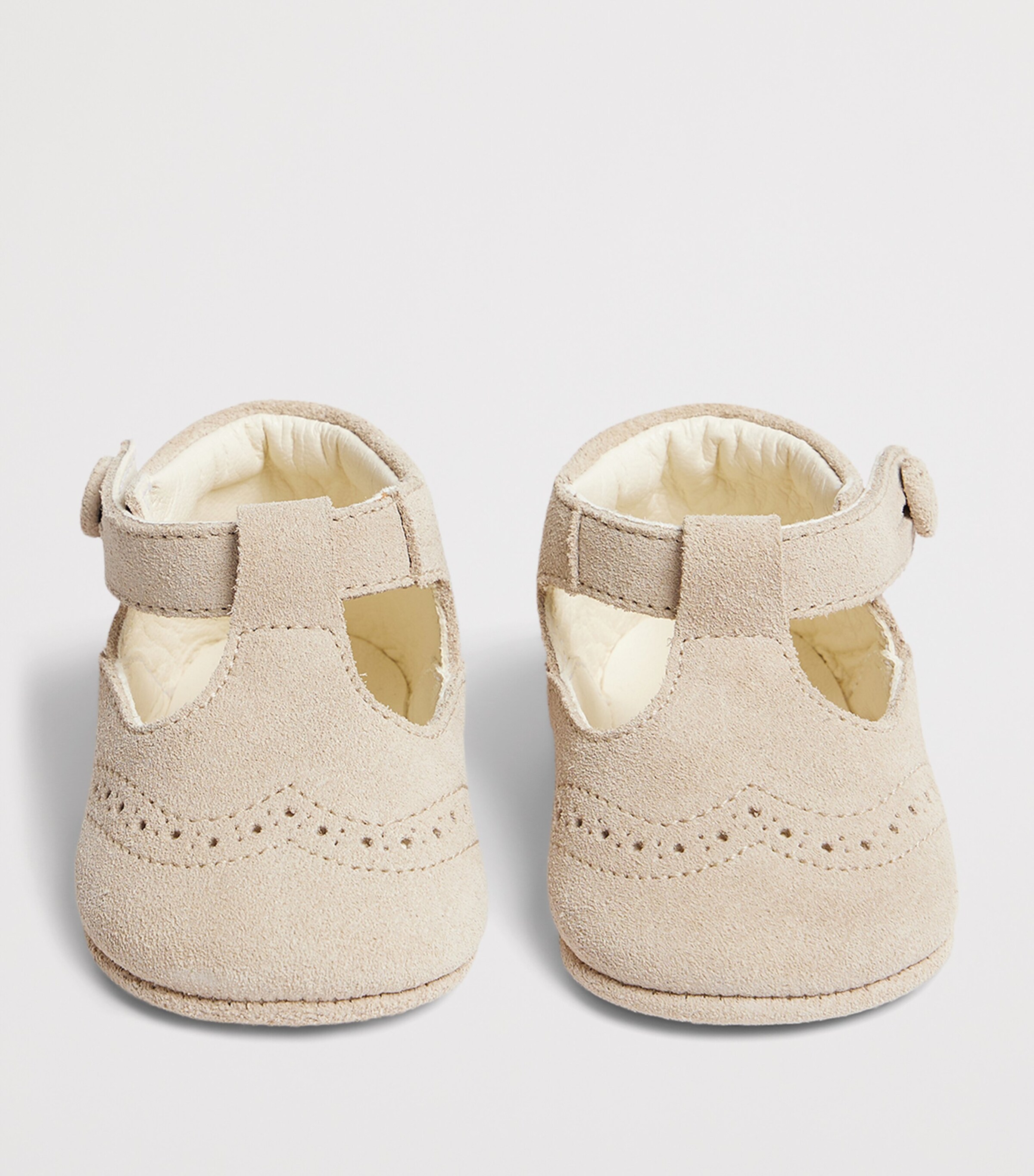 Bonpoint Leather Crib Shoes Beige Image 3