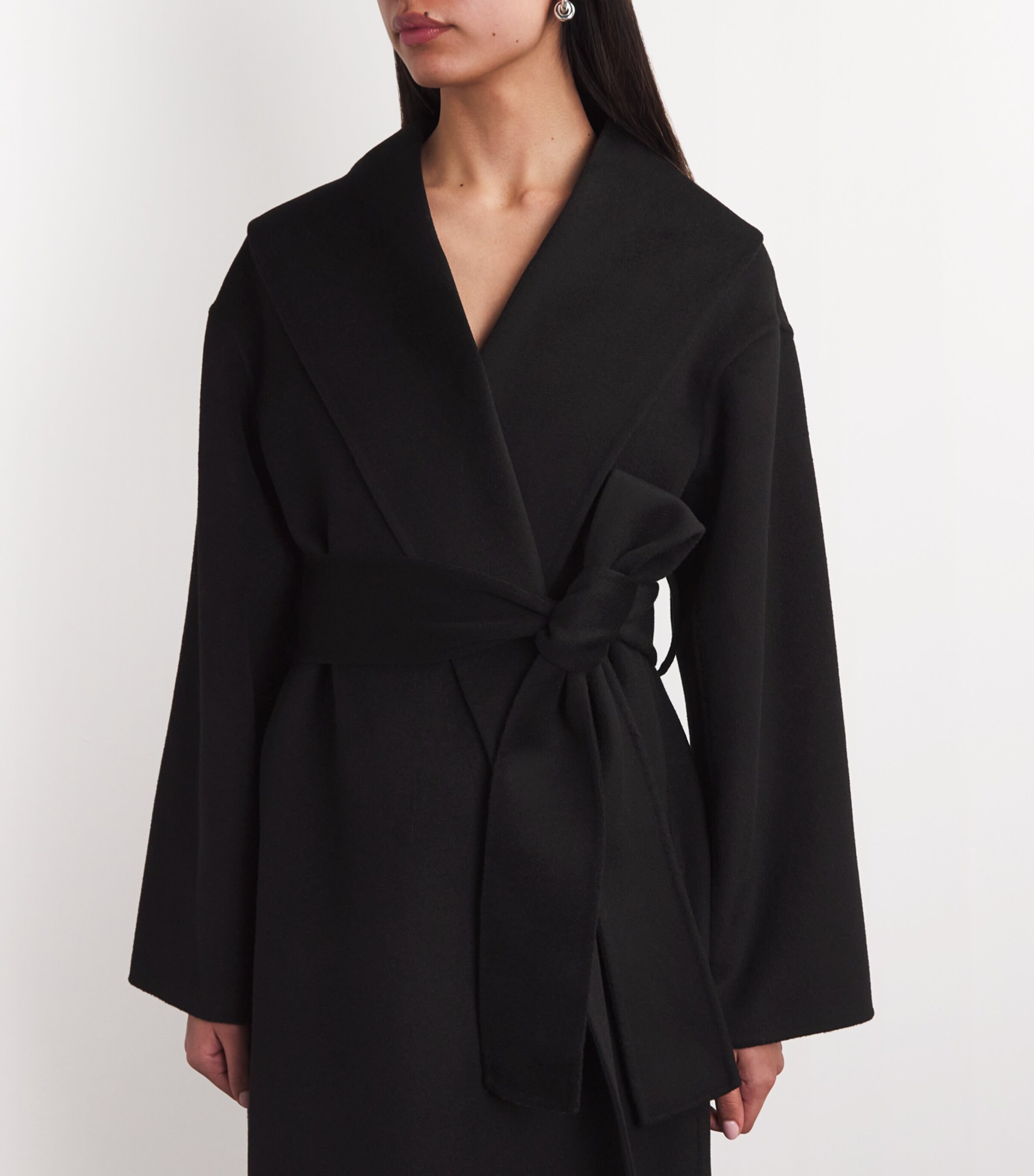 Wool-Cashmere Wrap Coat BLACK Image 6
