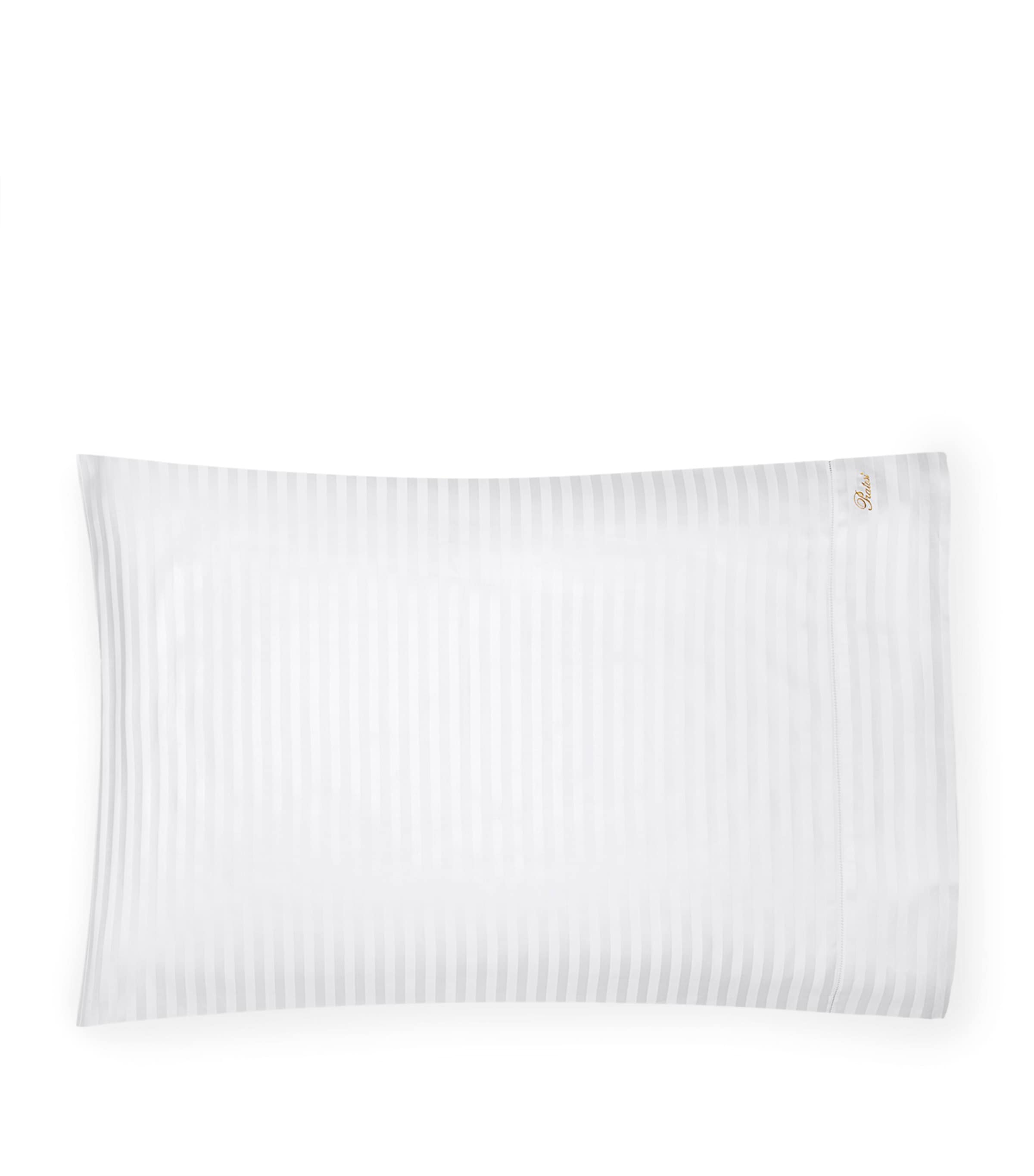 Pratesi Raso Rigato Bolster Pillowcase In White