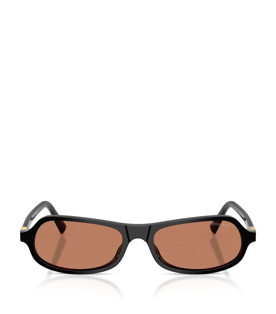 Miu Miu Irregular Oval Sunglasses Black Image 1