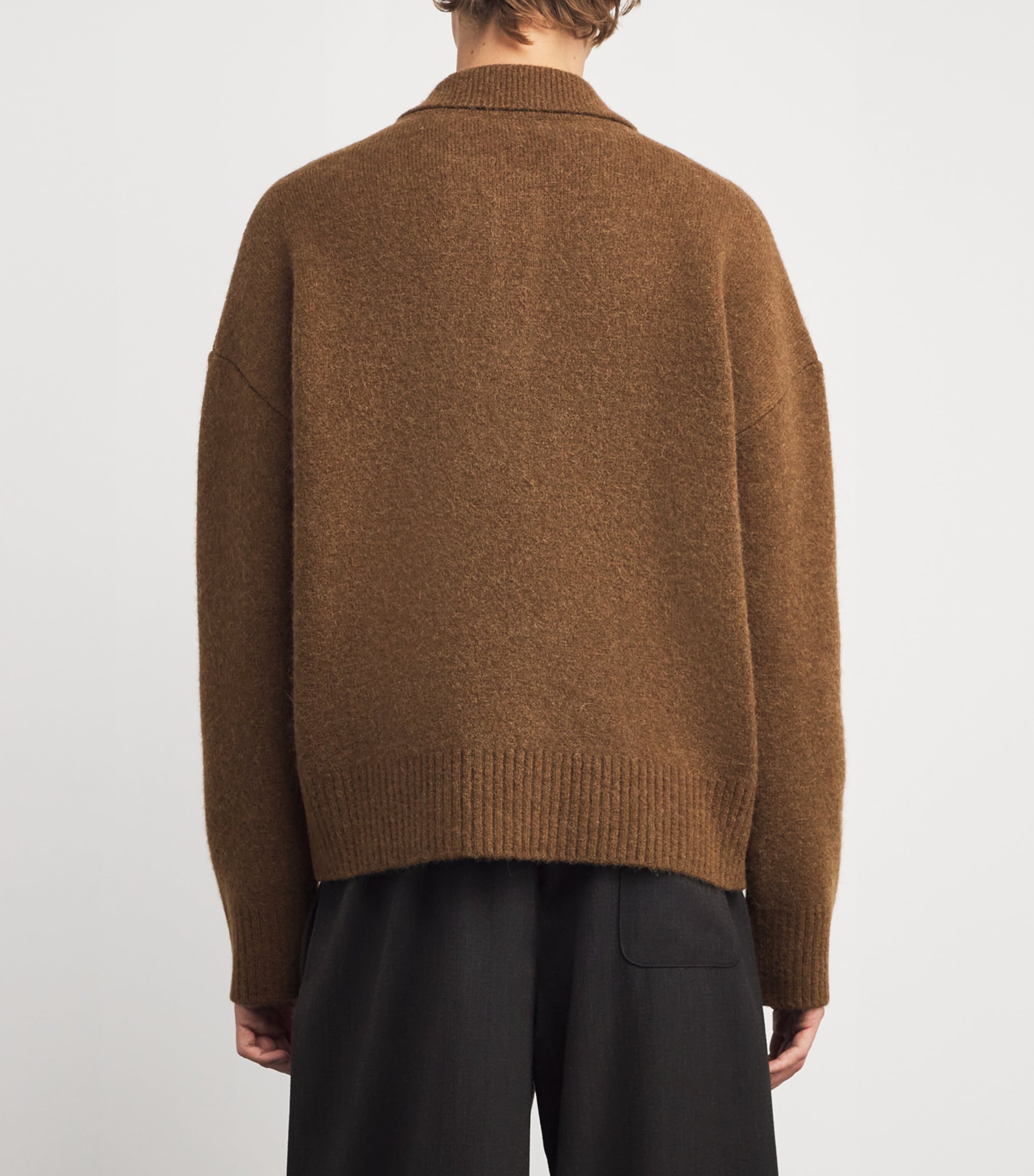 Alpaca-Blend Polo Sweater 217 - NOISETTE/ECRU Image 4