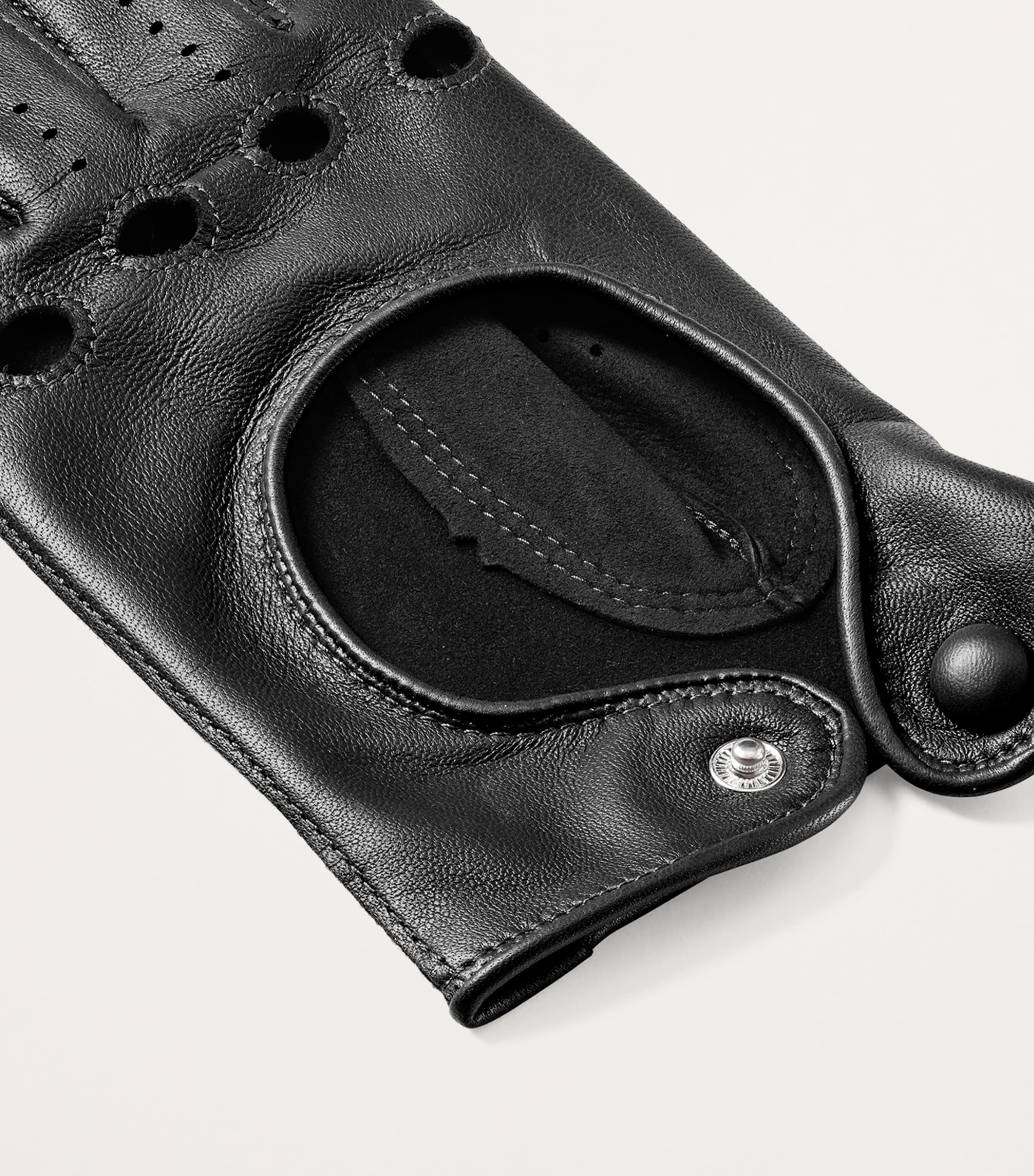 Women's Nappa Leather Driving Gloves (Medium) BLACK Image 4