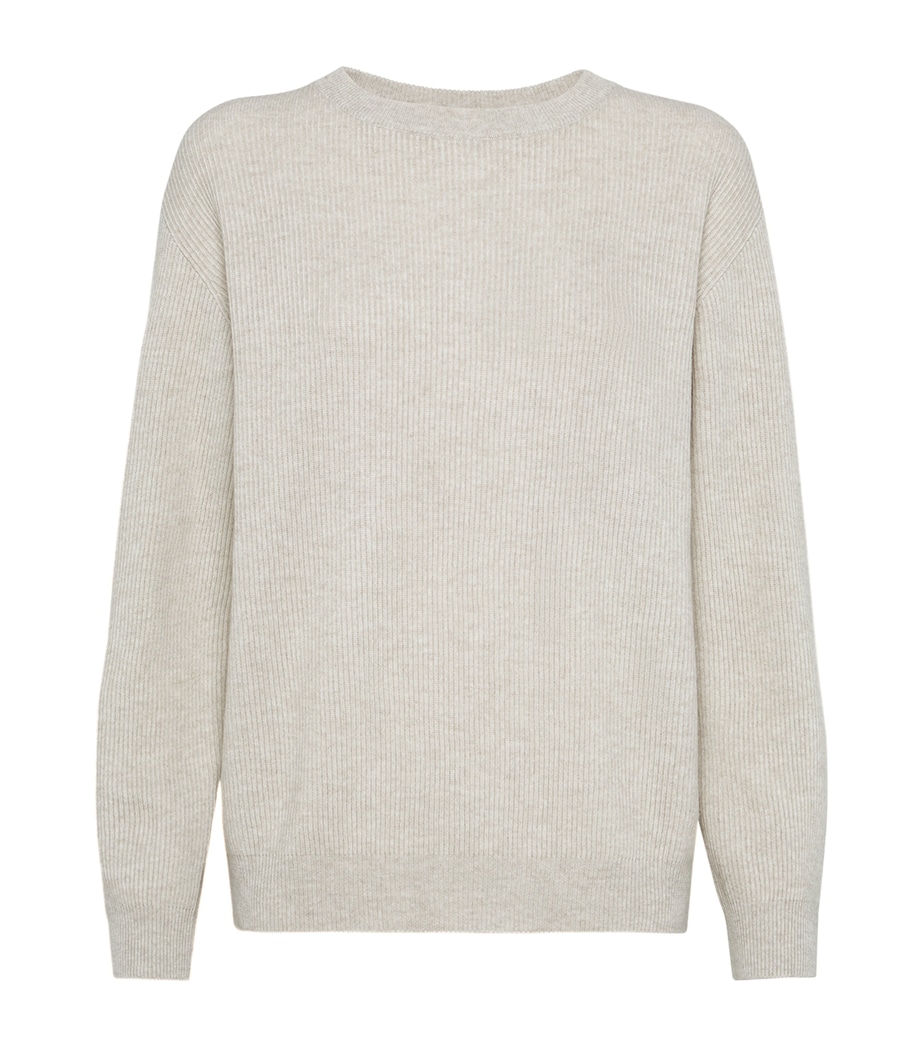 Brunello Cucinelli Womens Cashmere English Rib Knit Sweater Image 1