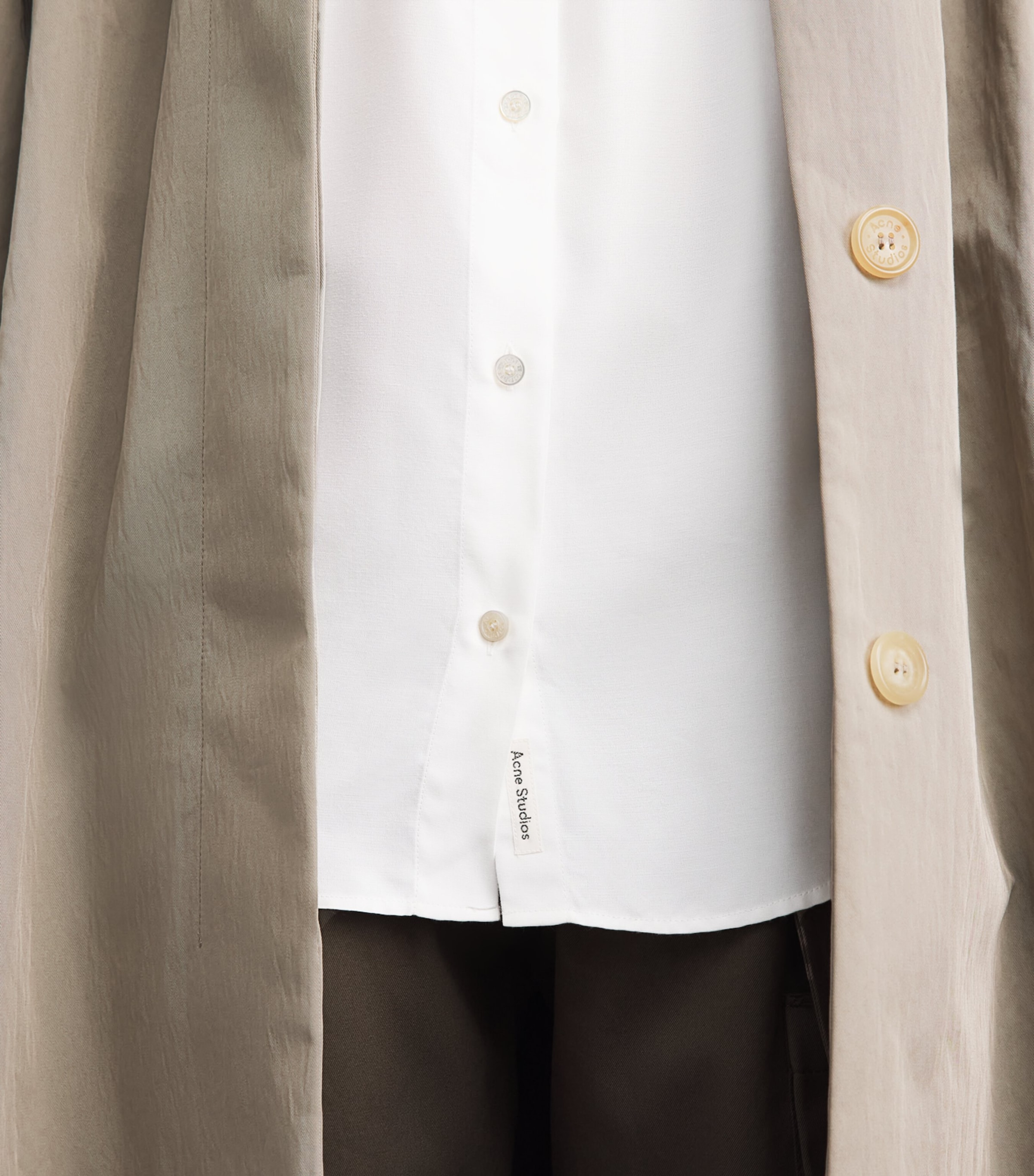Acne Studios Womens Double-Layer Collared Shirt Anc White/white Image 6