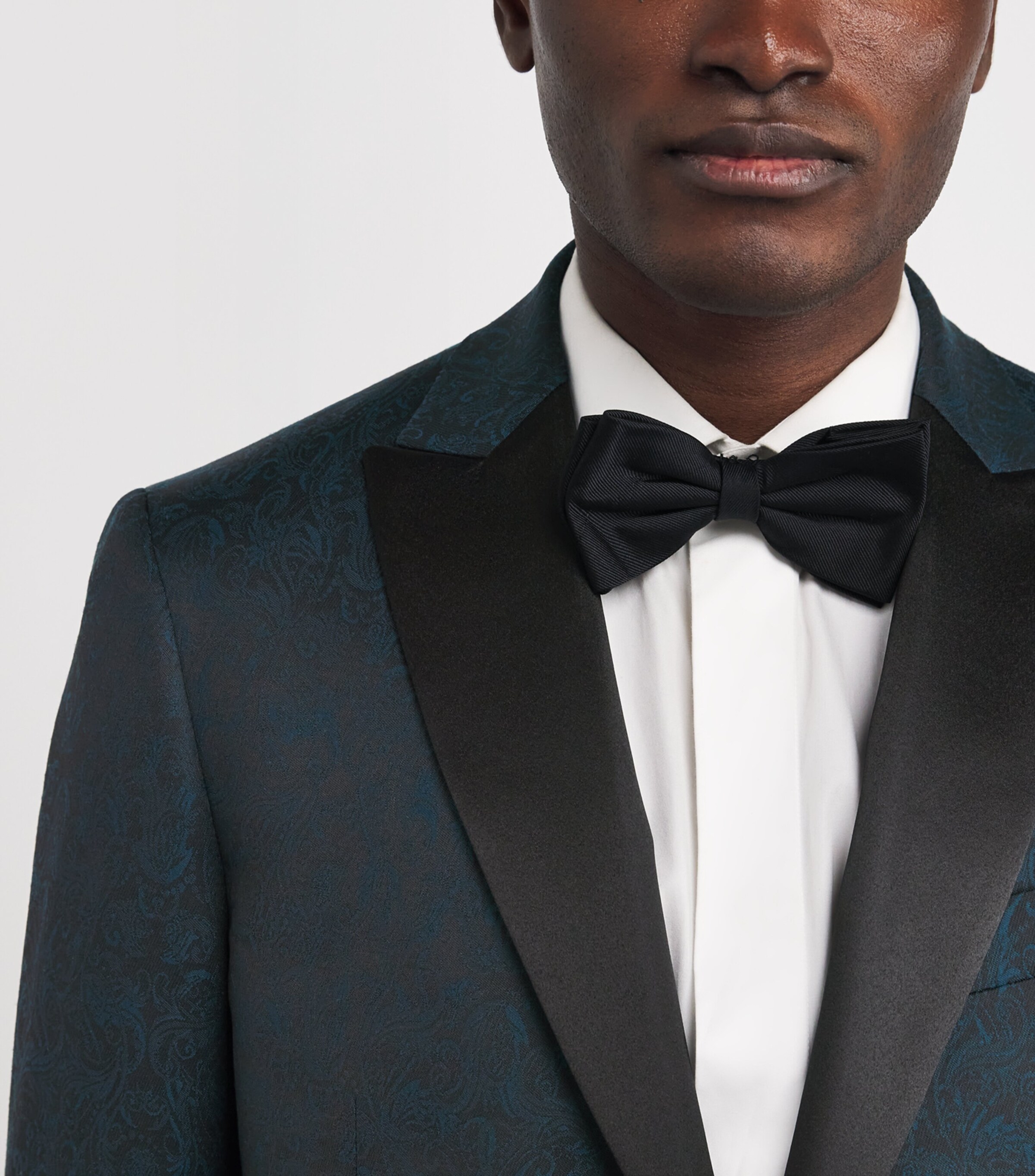 Floral Jacquard Dinner Jacket 15 TEAL BLUE Image 6