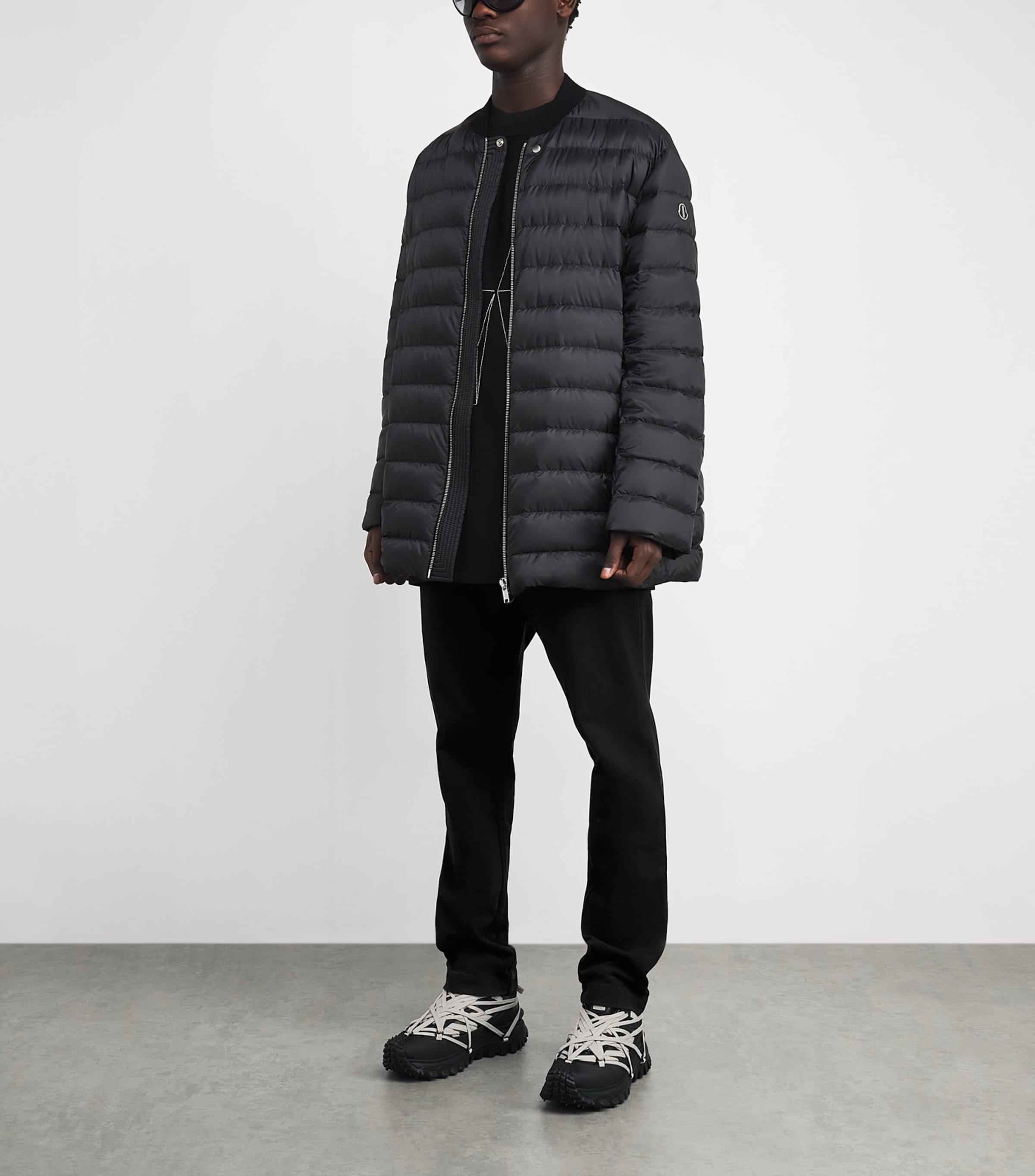 x Moncler Cotton Embroidered Straight Sweatpants 999 - BLACK Image 2