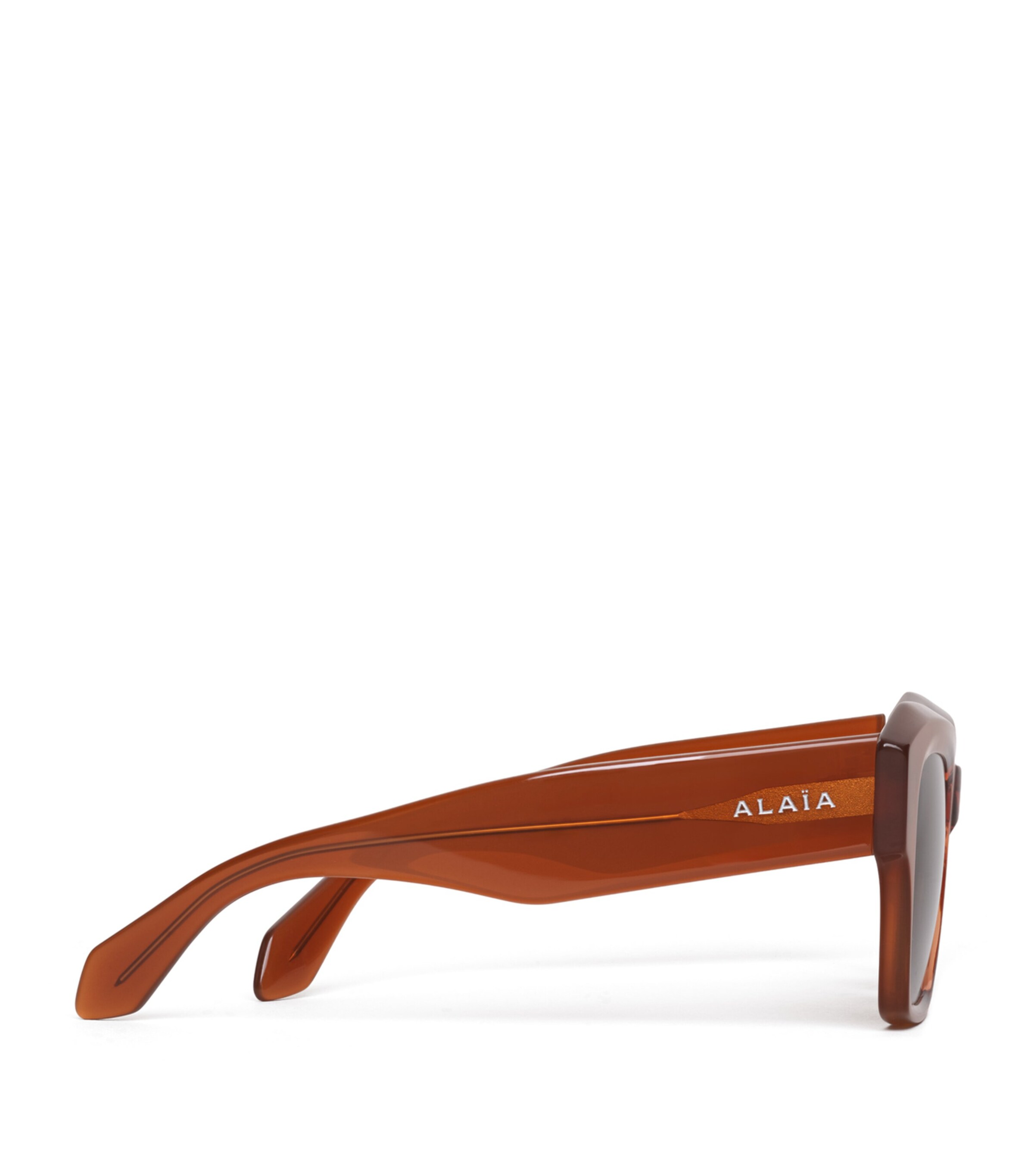 Alaïa Acetate Melted Square Sunglasses Chestnut Image 2