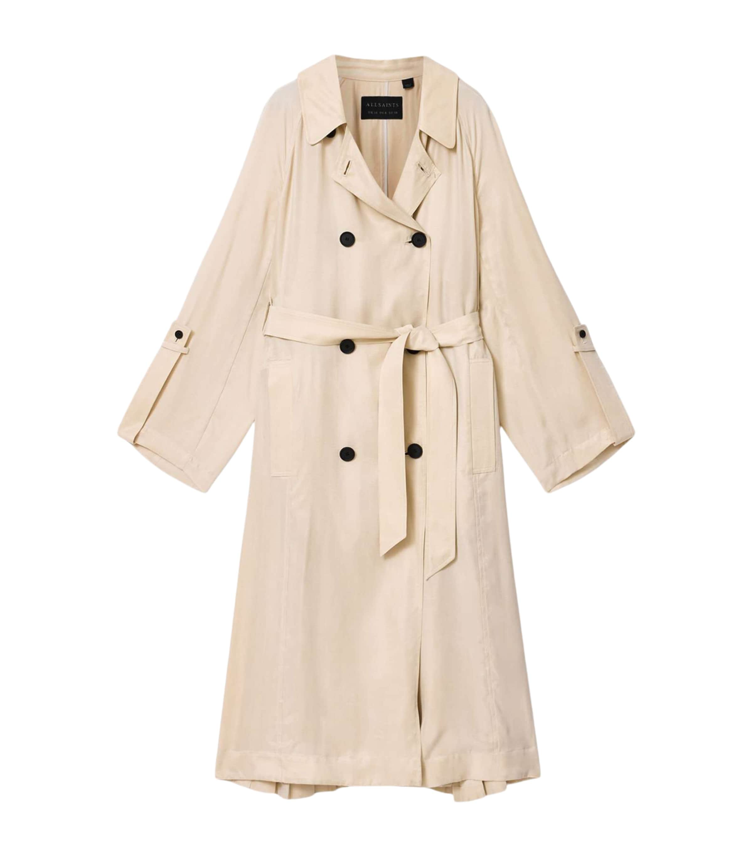 AllSaints Womens Lizie Trench Coat Parchment White Image 1