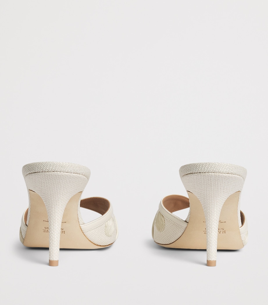 Malone Souliers Raffia-Leather Perla Mules 70 Beige Image 5