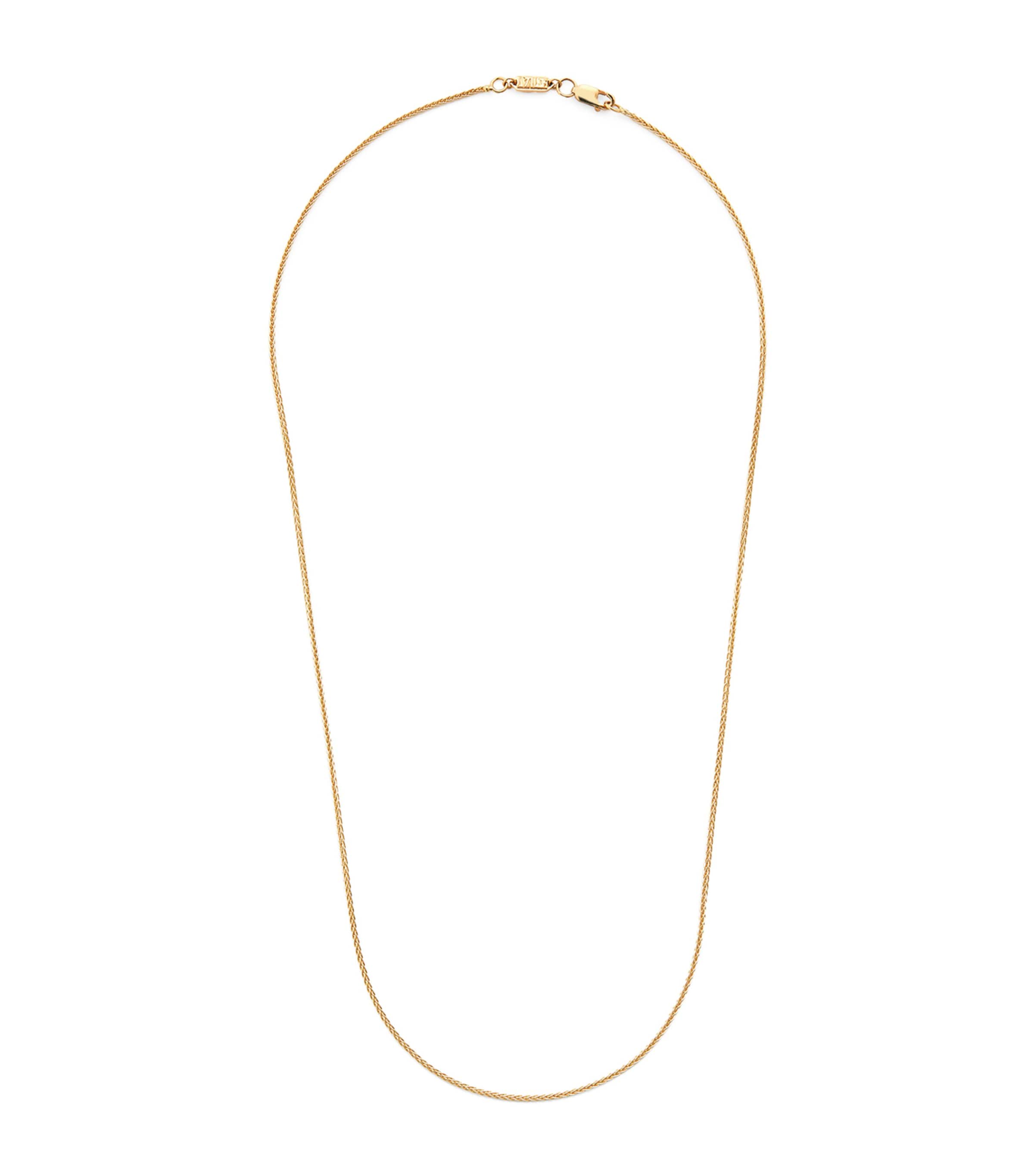 Azlee Yellow Gold Thin Wheat Chain In Gold