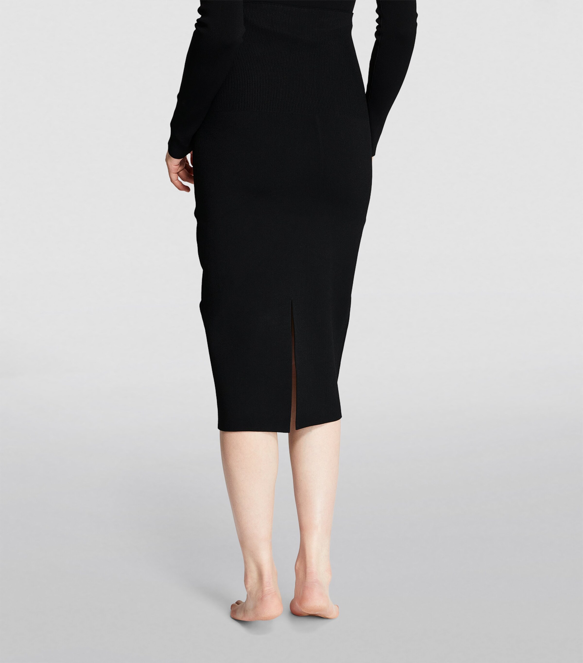 Victoria Beckham Womens VB Body Midi Skirt Black Image 4