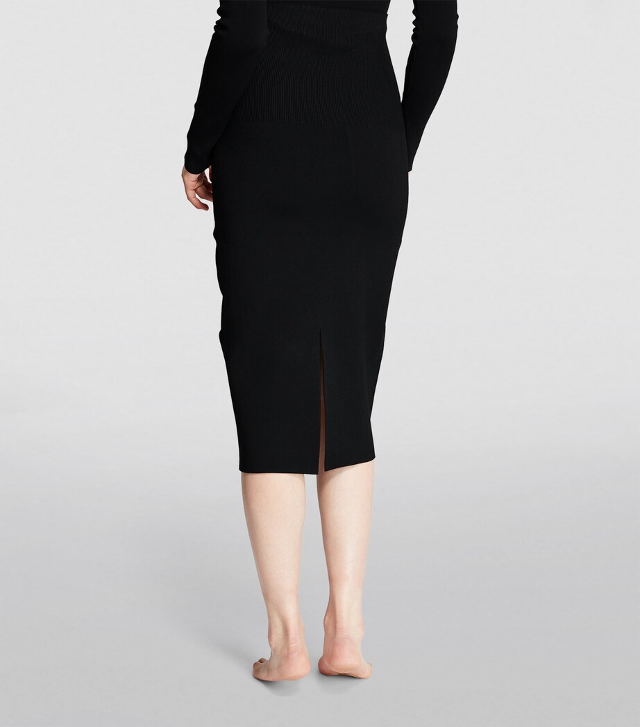 Victoria Beckham Womens VB Body Midi Skirt Black Image 4