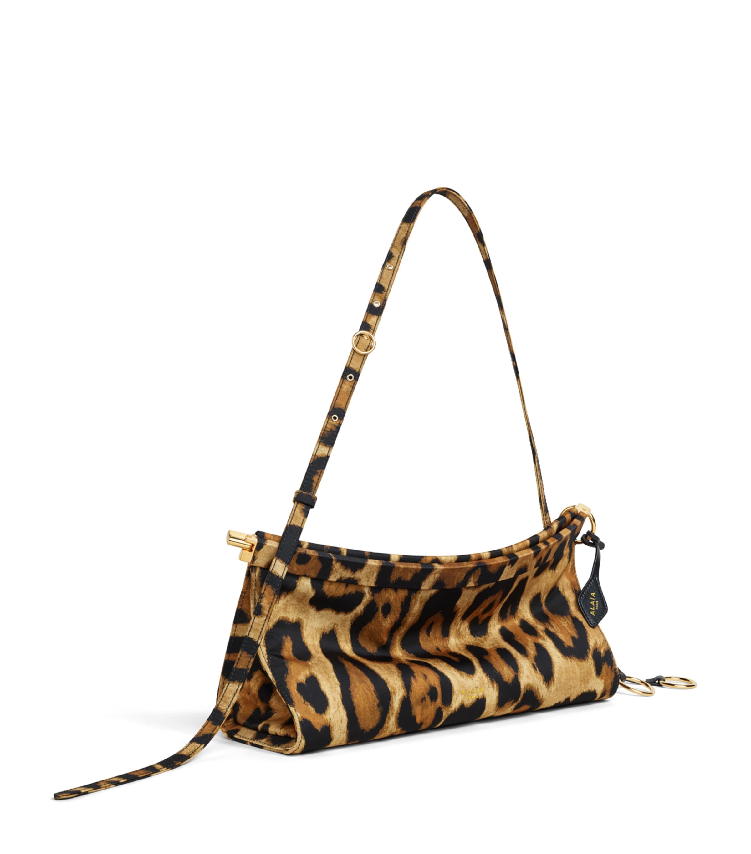 Alaïa Medium Twill Le Click East West Shoulder Bag Noir/caramel Image 2