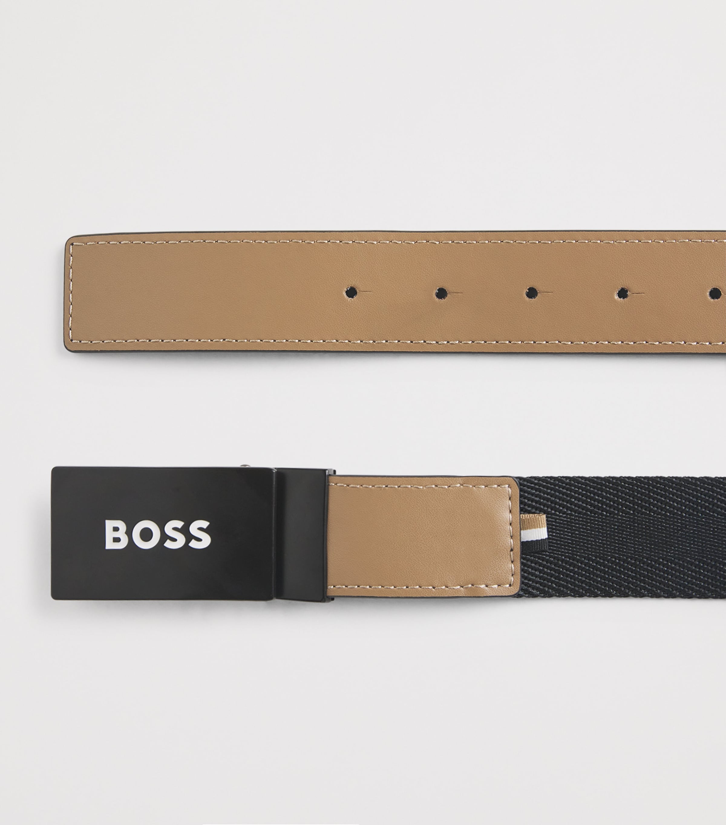 Leather Reversible Logo Belt 09BBLACK Image 2