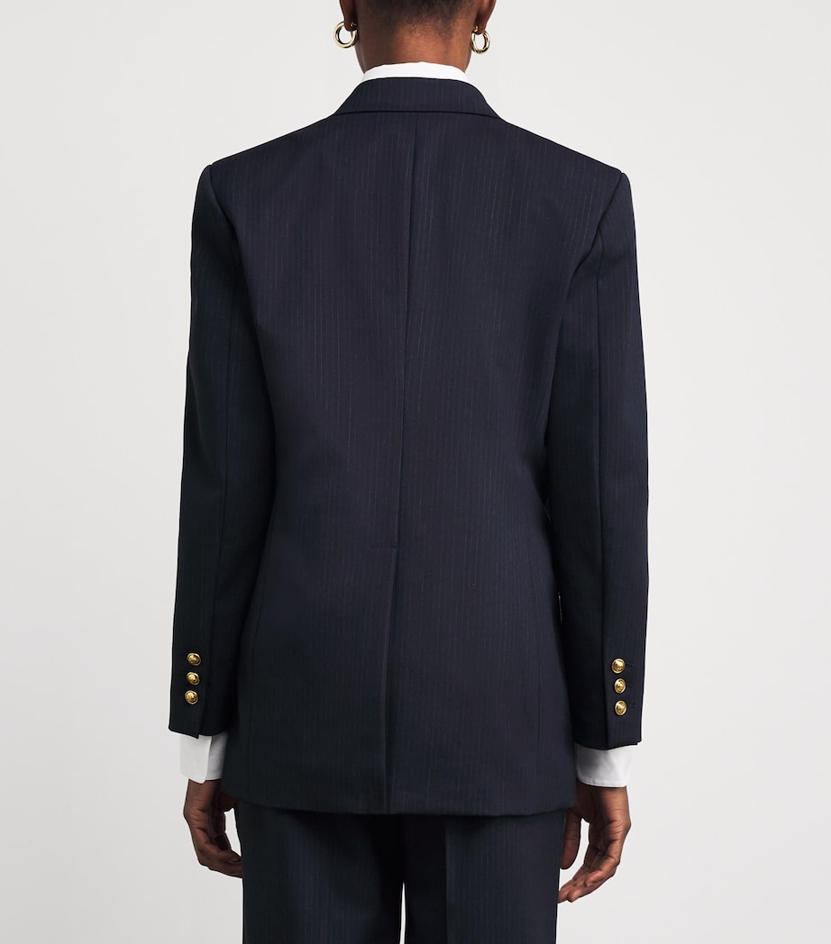 Wool-Blend Double-Breasted Blazer NAVY BLUE Image 4