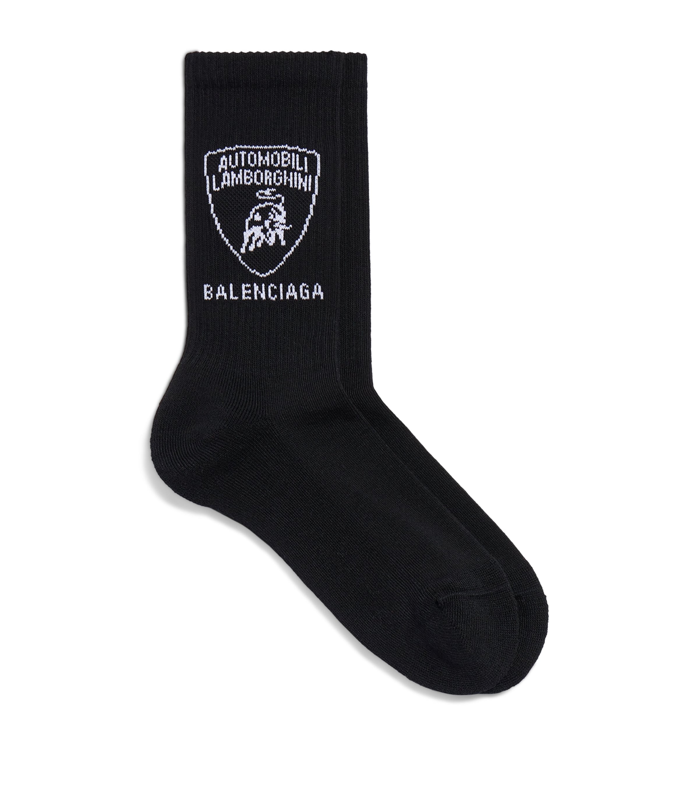 Balenciaga Cotton-blend Nano Bb Socks In Black
