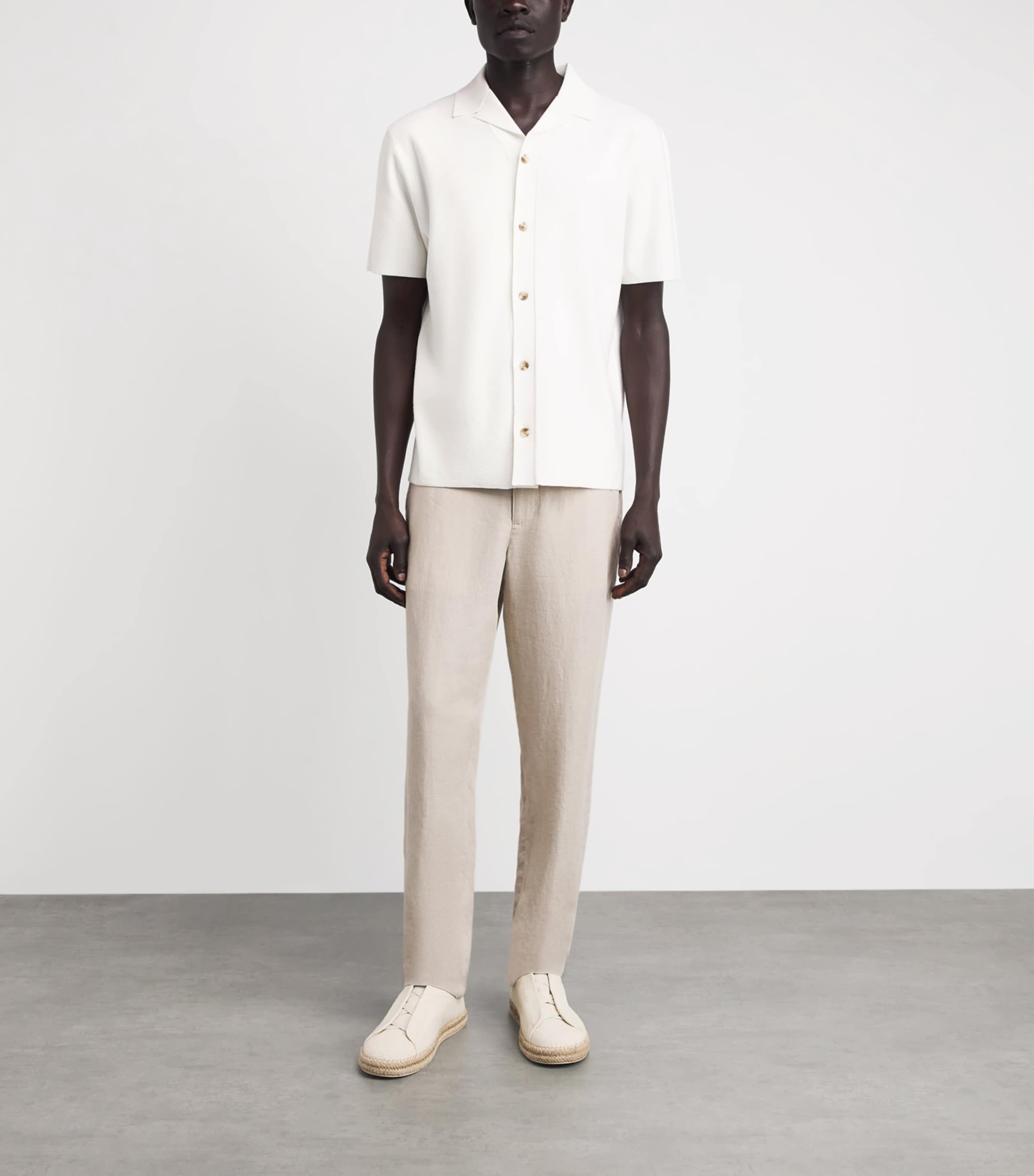 Vince Mens Milano Cabana Shirt Classic Cream Image 2