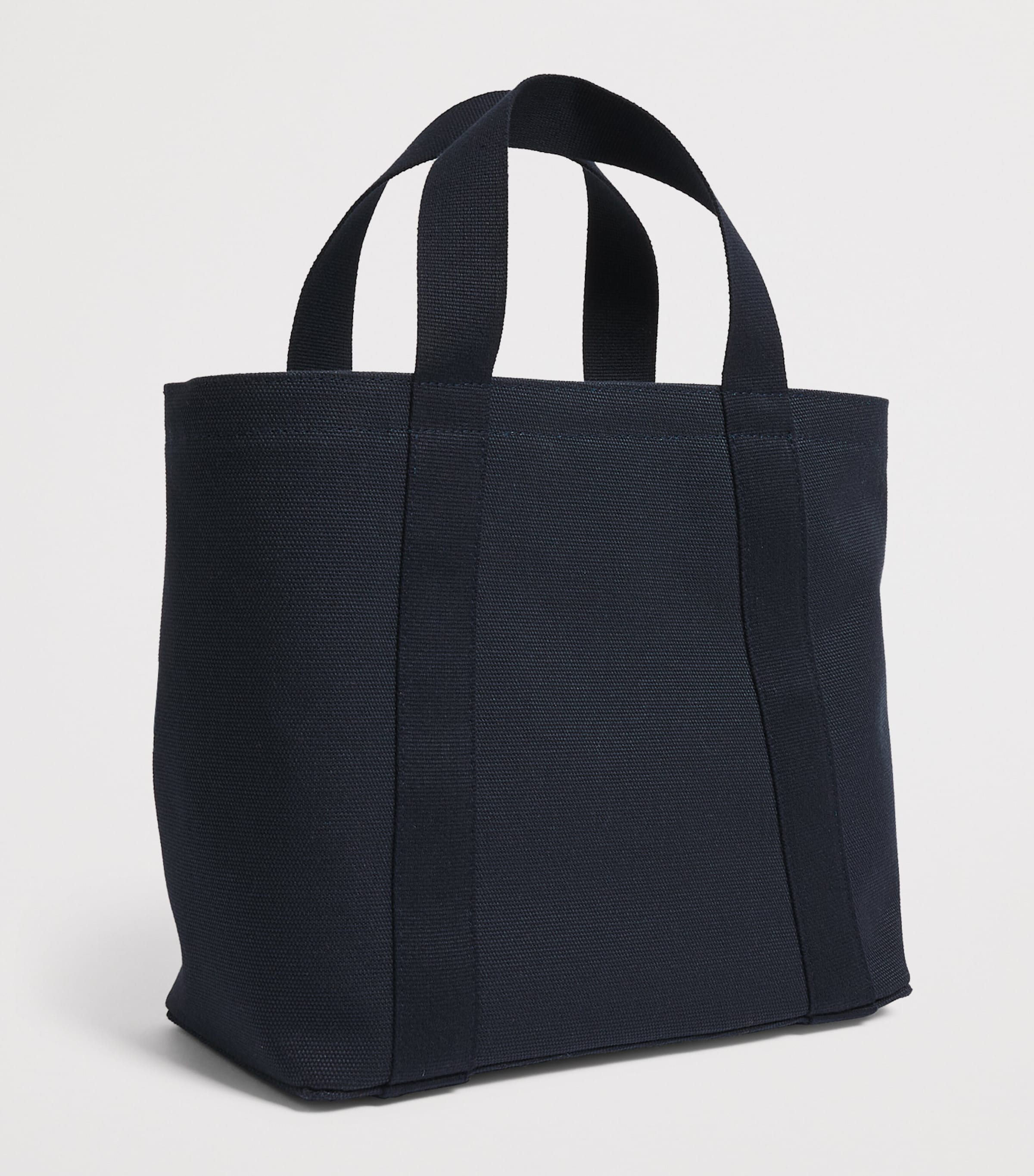 Harrods Small Cotton Canvas British Rosette Tote Bag Navy Image 2