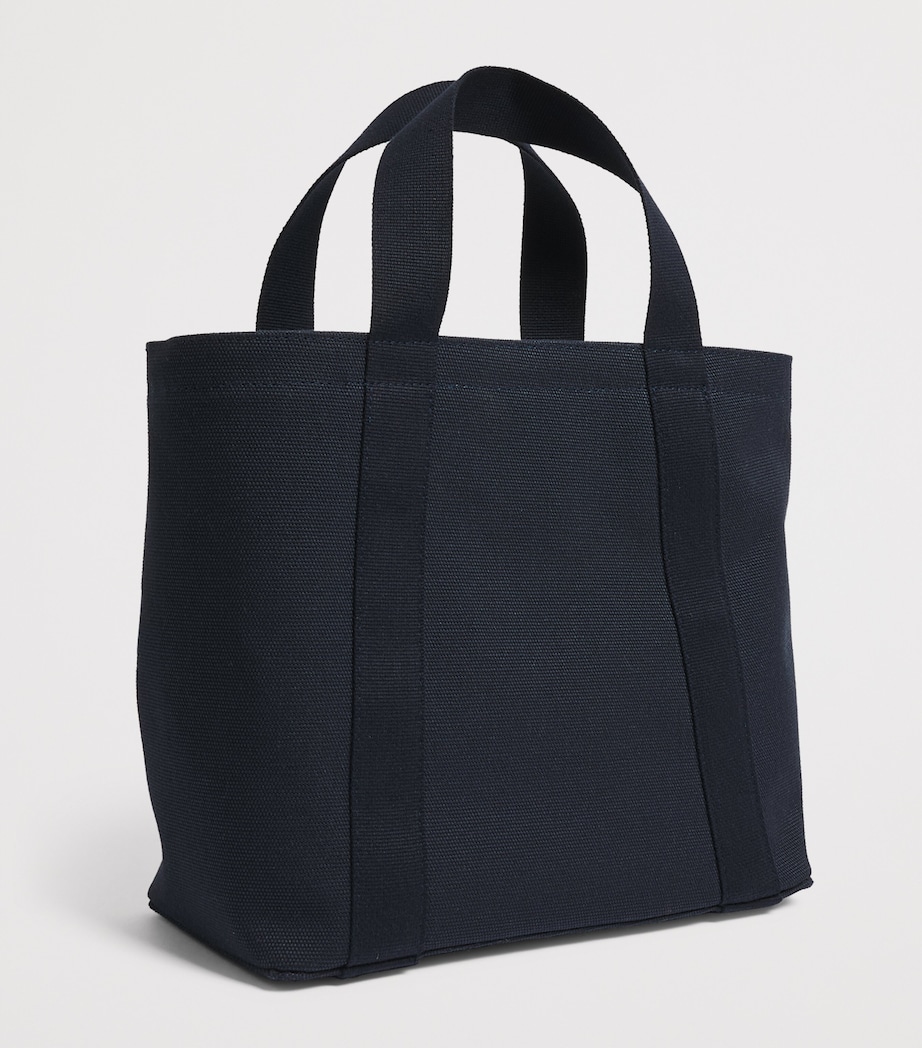 Harrods Small Cotton Canvas British Rosette Tote Bag Navy Image 2
