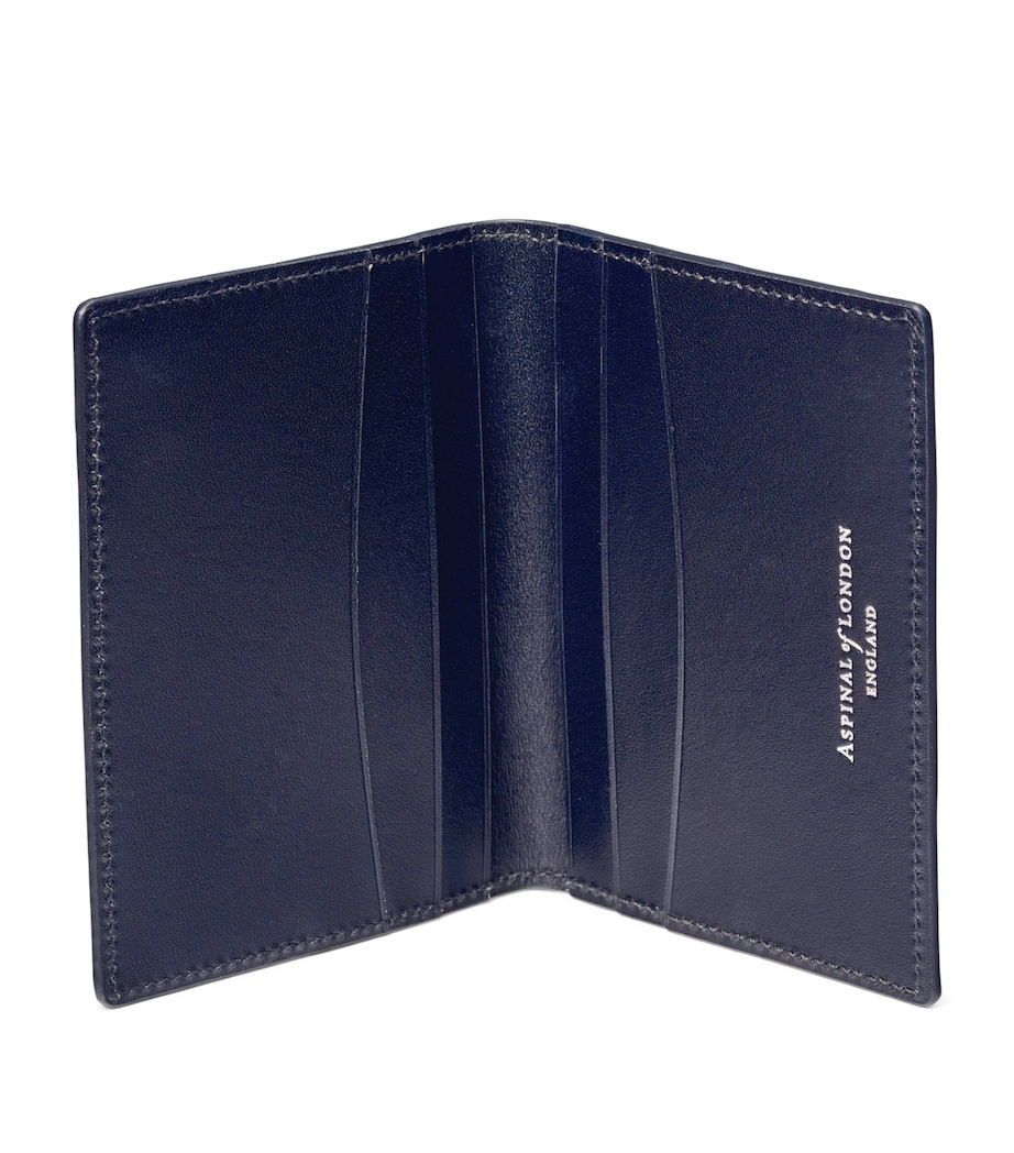 Grained Leather Credit Card Case NAVY Image 2