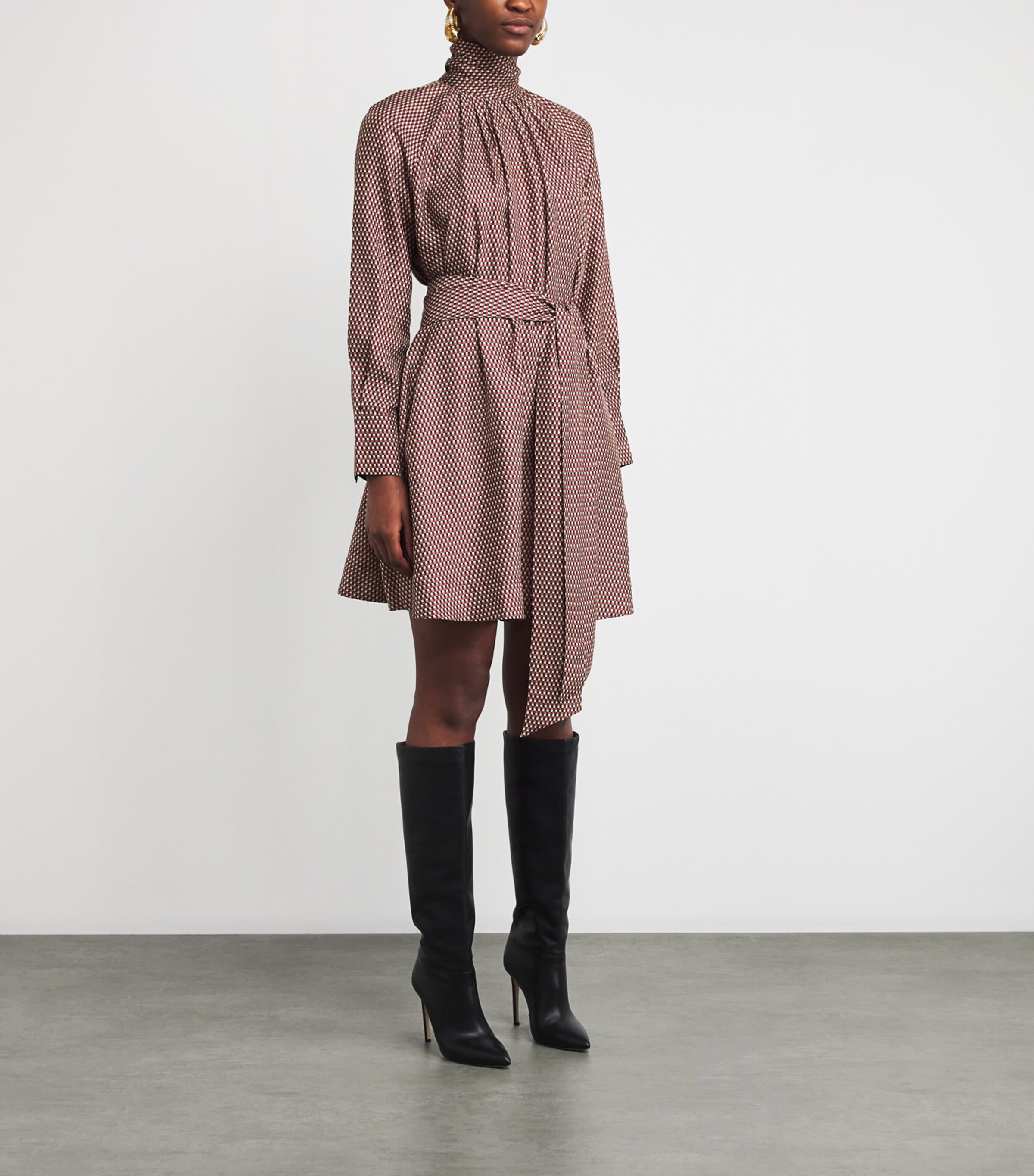 Check Print Agata Mini Dress RUBY COMBO Image 4