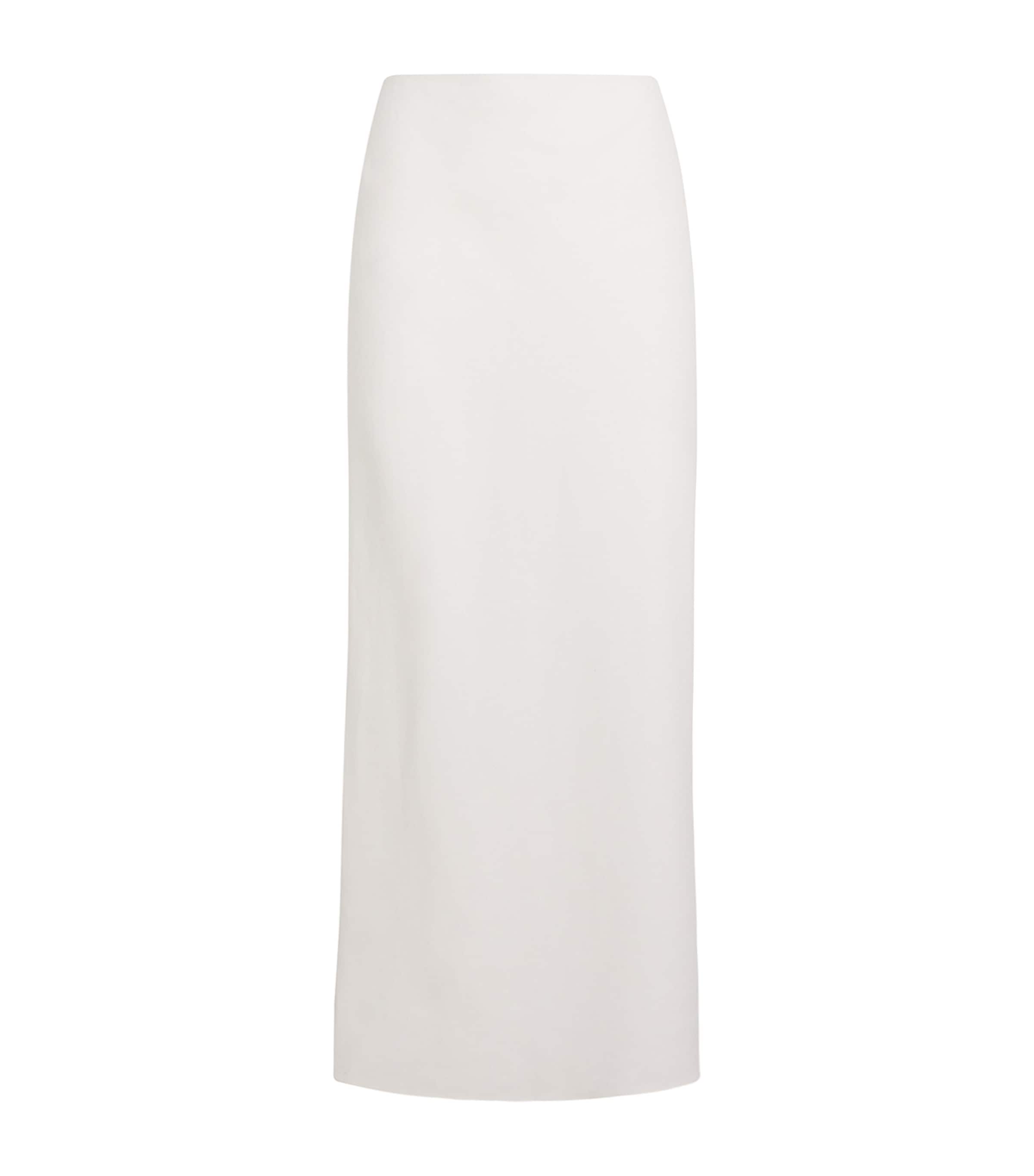 Saloni Linen Carine-b Midi Skirt In Neutral