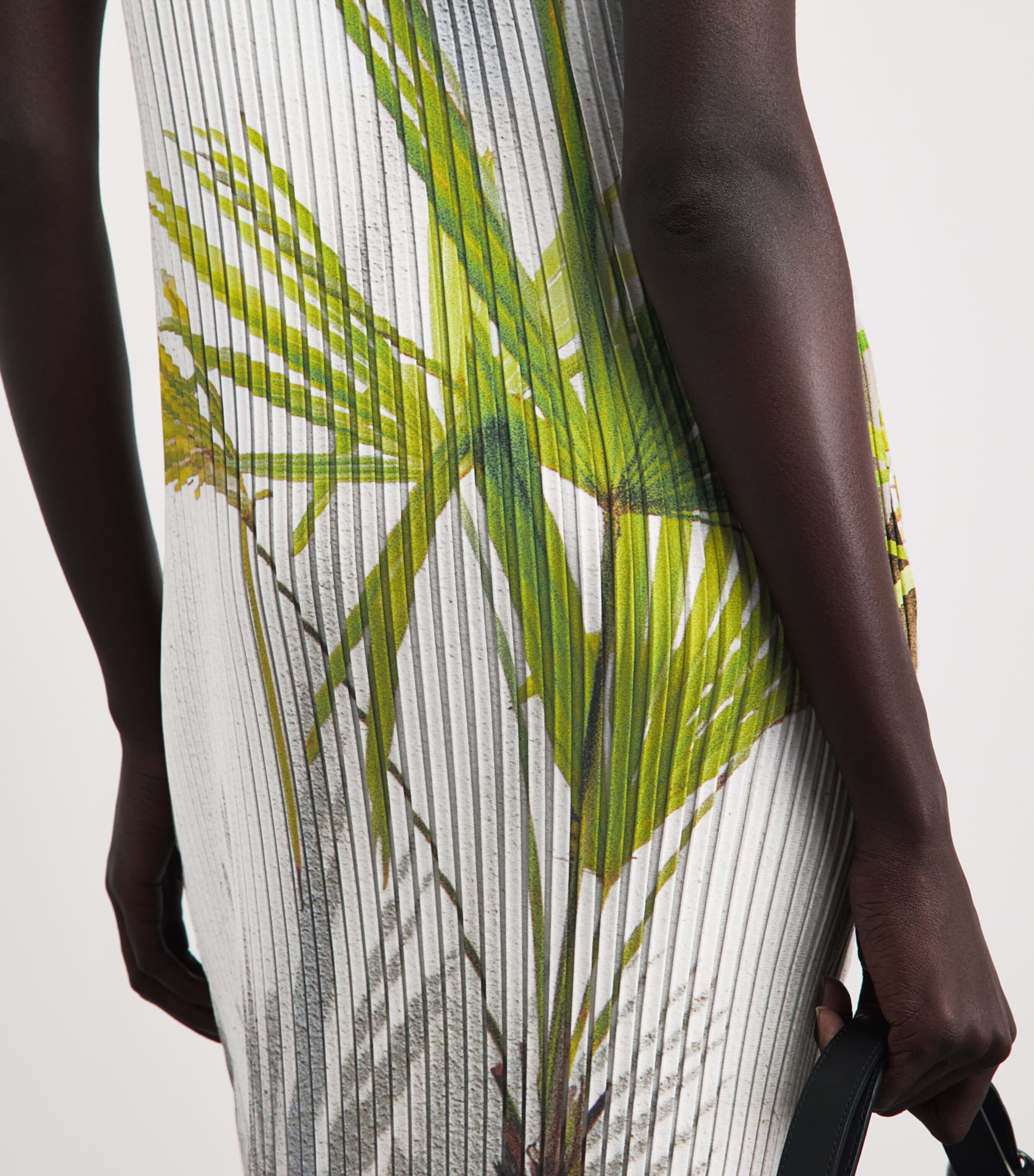 Issey Miyake Womens Urban Jungle Pleats Midi Dress White Hued Image 5