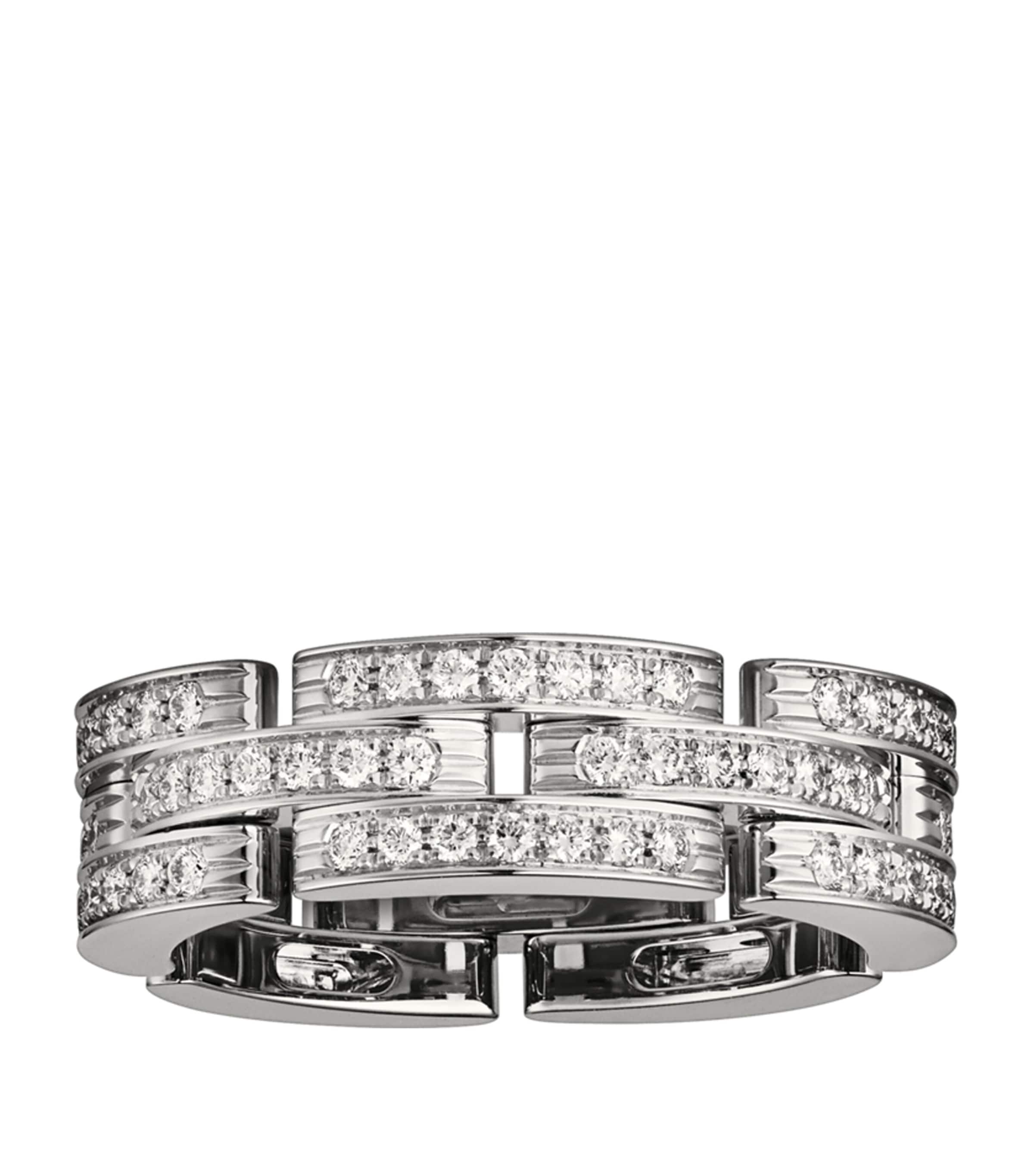 Cartier White Gold and Diamond Maillon Panthère Ring Harrods UK