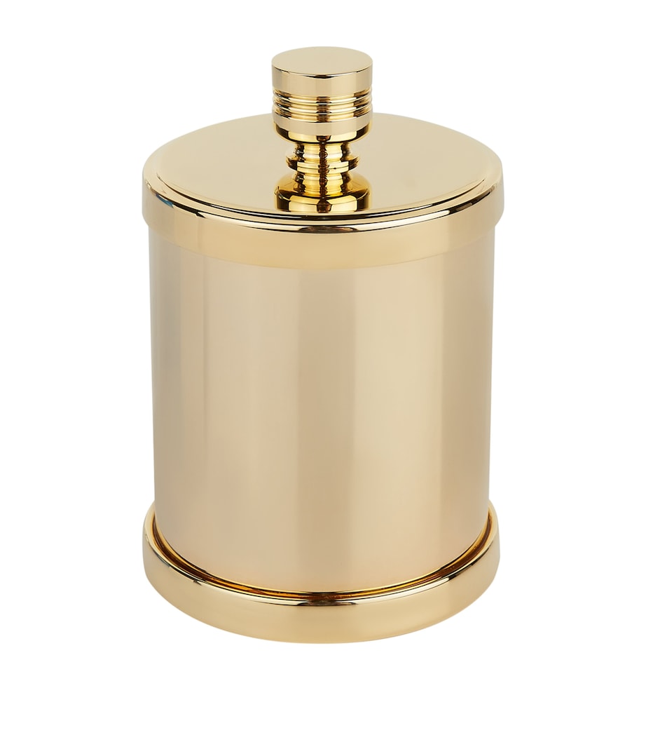 Cylinder Gold-Plated Cotton Bud Jar GOLD Image 1