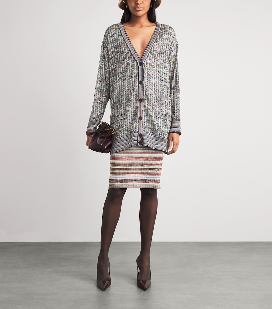 Missoni Womens Zigzag Sequinned Cardigan Smspw Light Multiclr Image 2