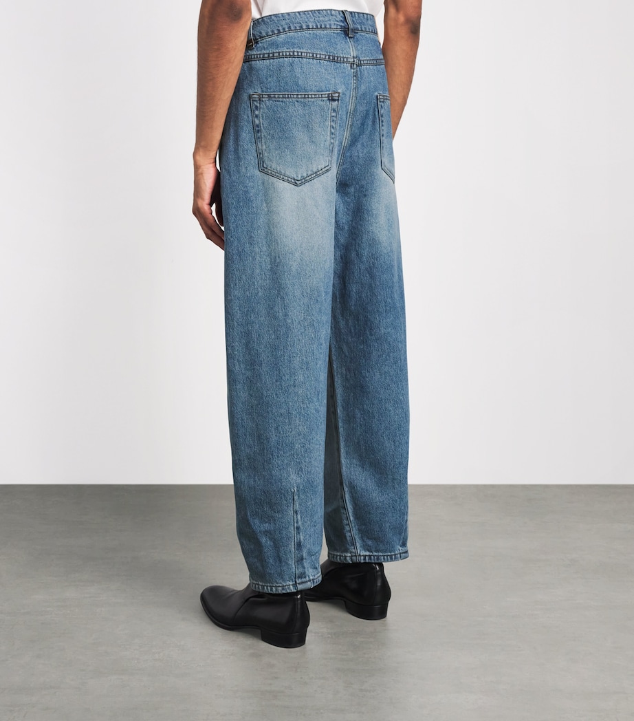System Mens Coated Baggy Jeans Blue Image 5