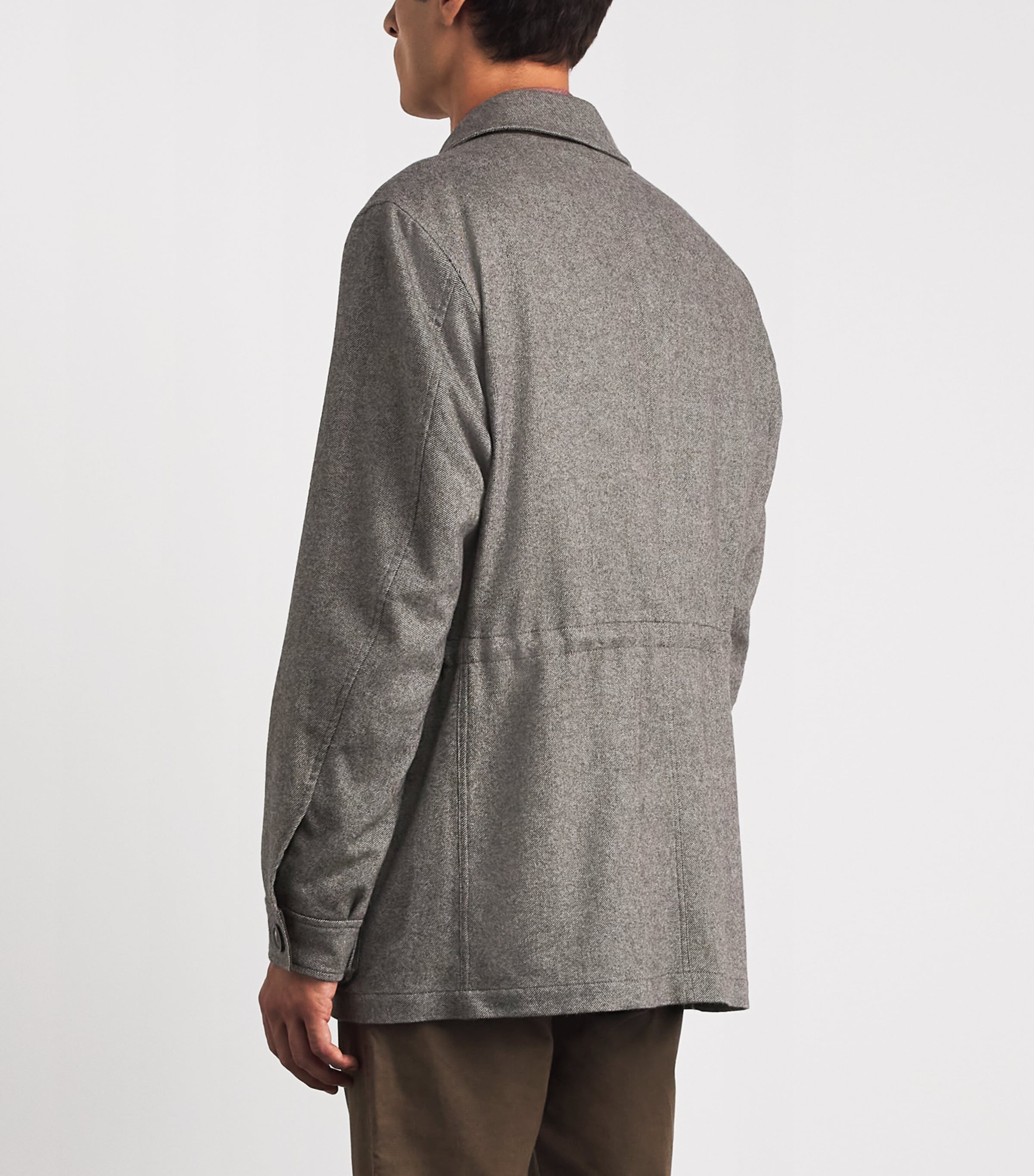Purdey Mens Wool-Silk-Cashmere Kalahari Jacket Grey Image 5