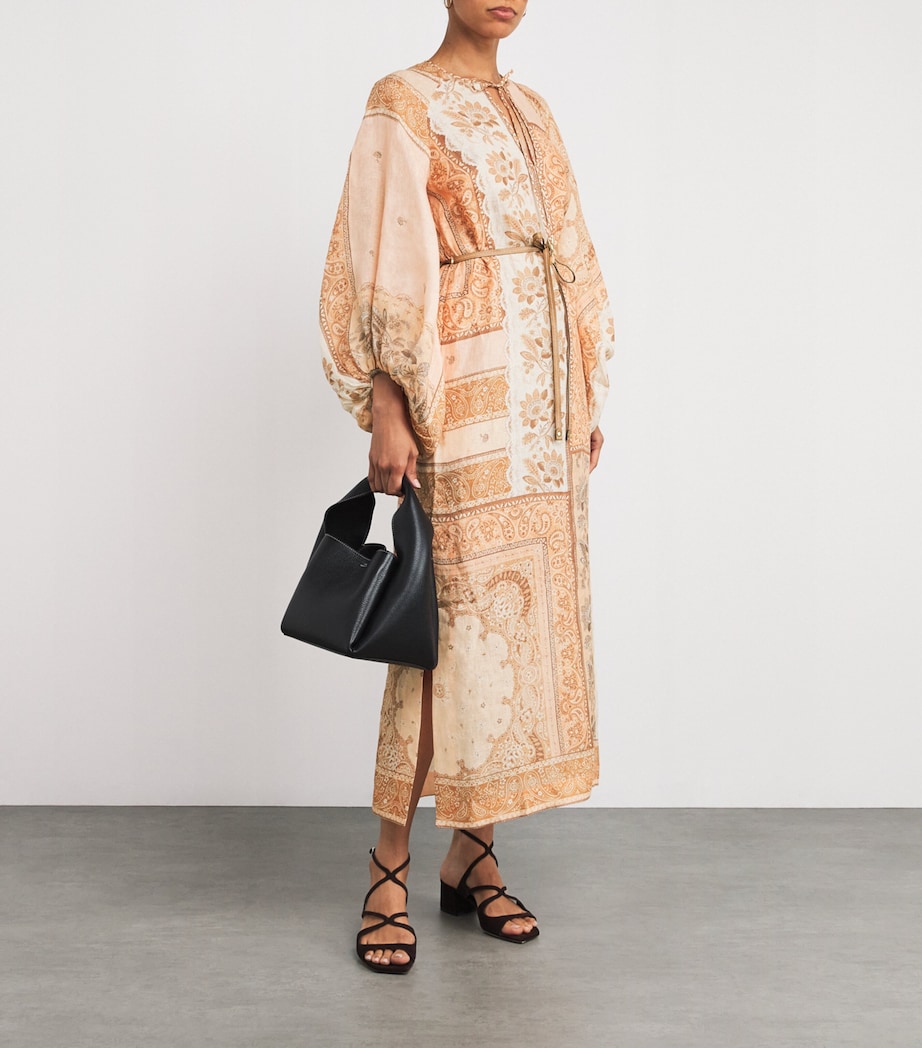 Linen Bandana Tunic Midi Dress PEBA/PEACH BANDANA Image 2