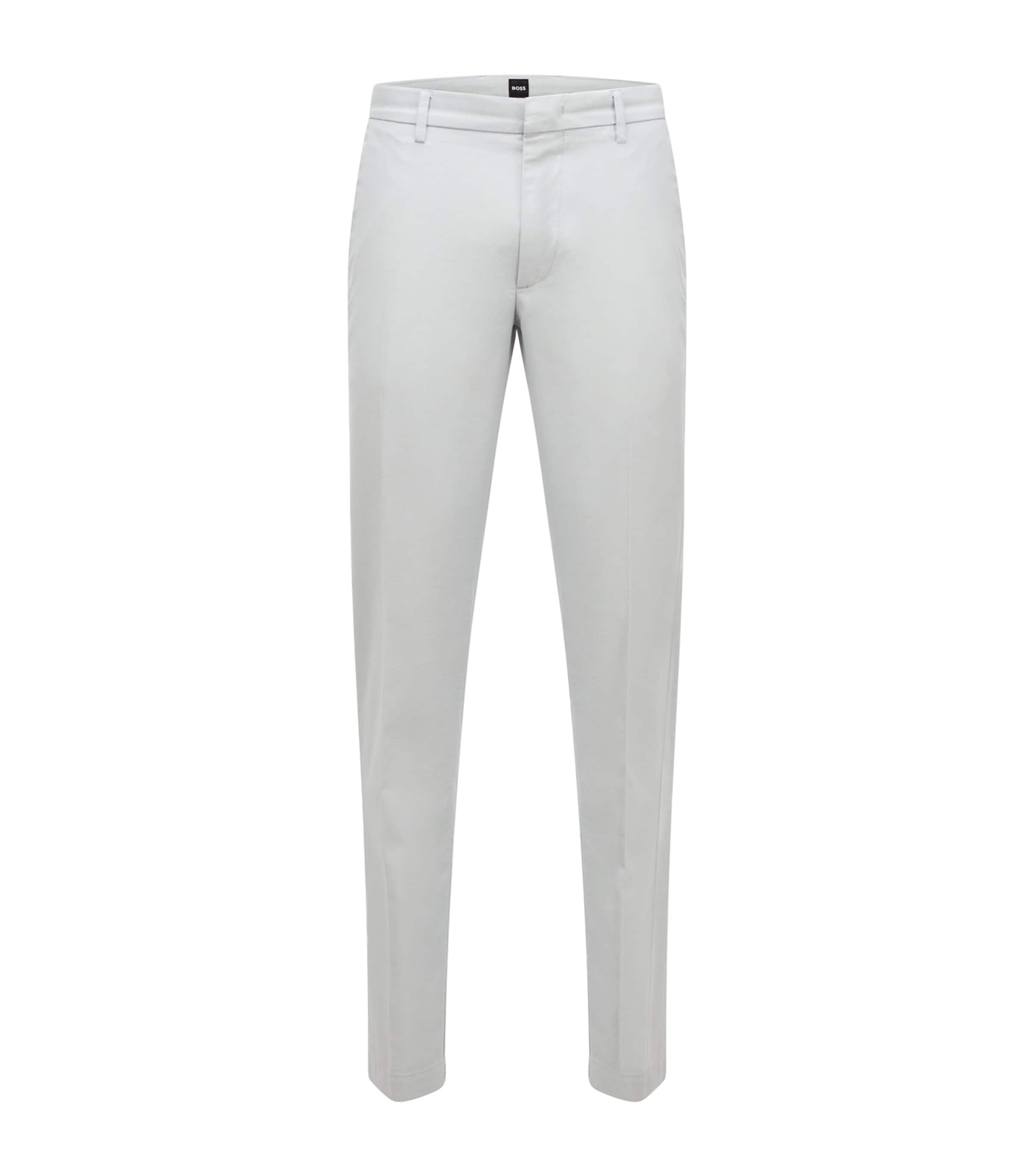 Hugo Boss Cotton-blend Chinos In Grey