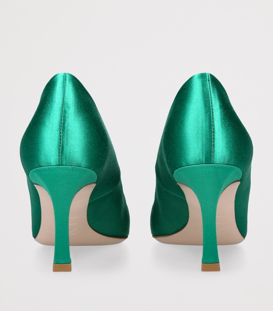 Roger Vivier Buckle-Detail Strass Trompette Pumps 70 Green Image 2