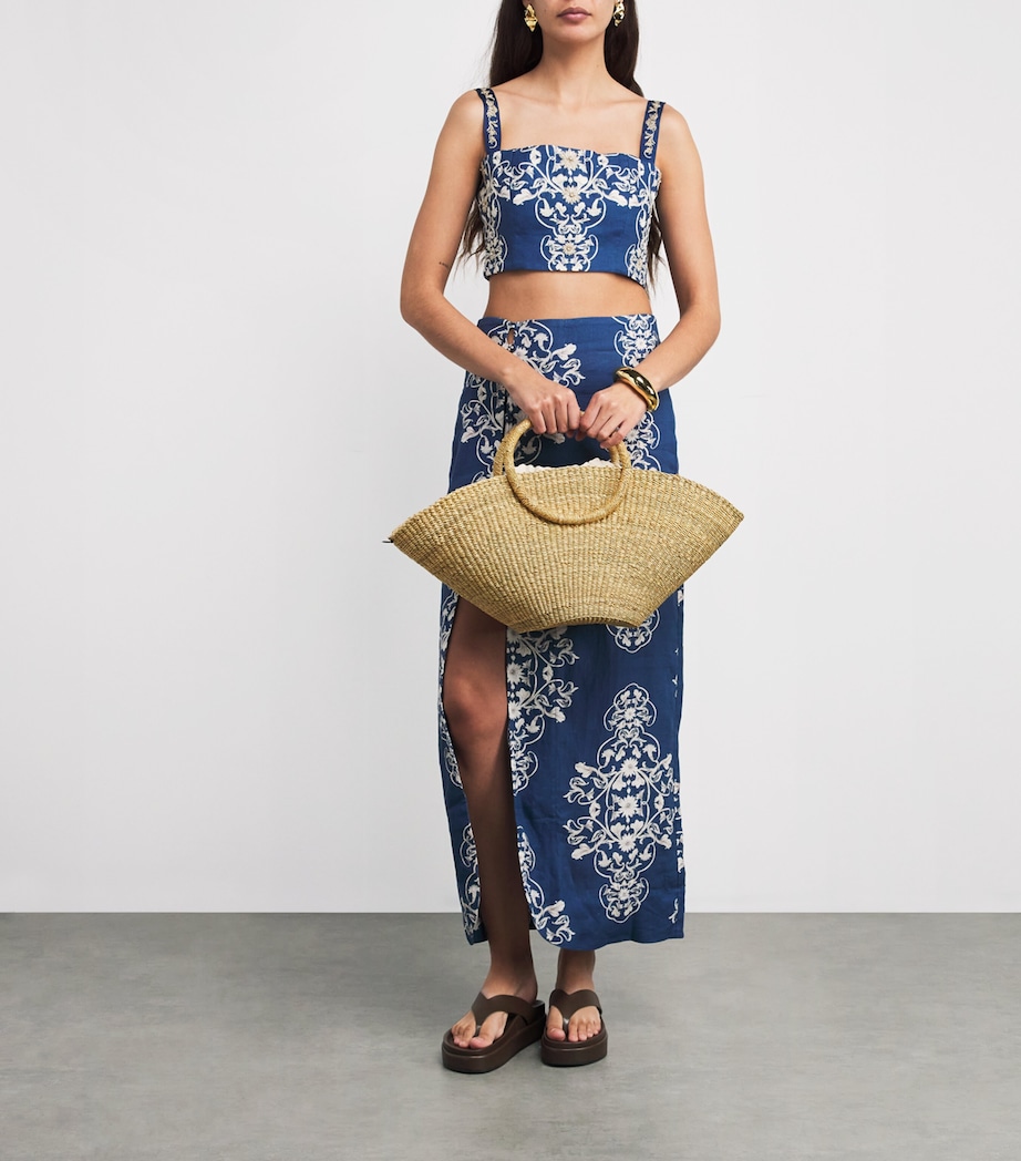 Medium Straw Luna Tote Bag NATRAL NATRAL ECRU B Image 2