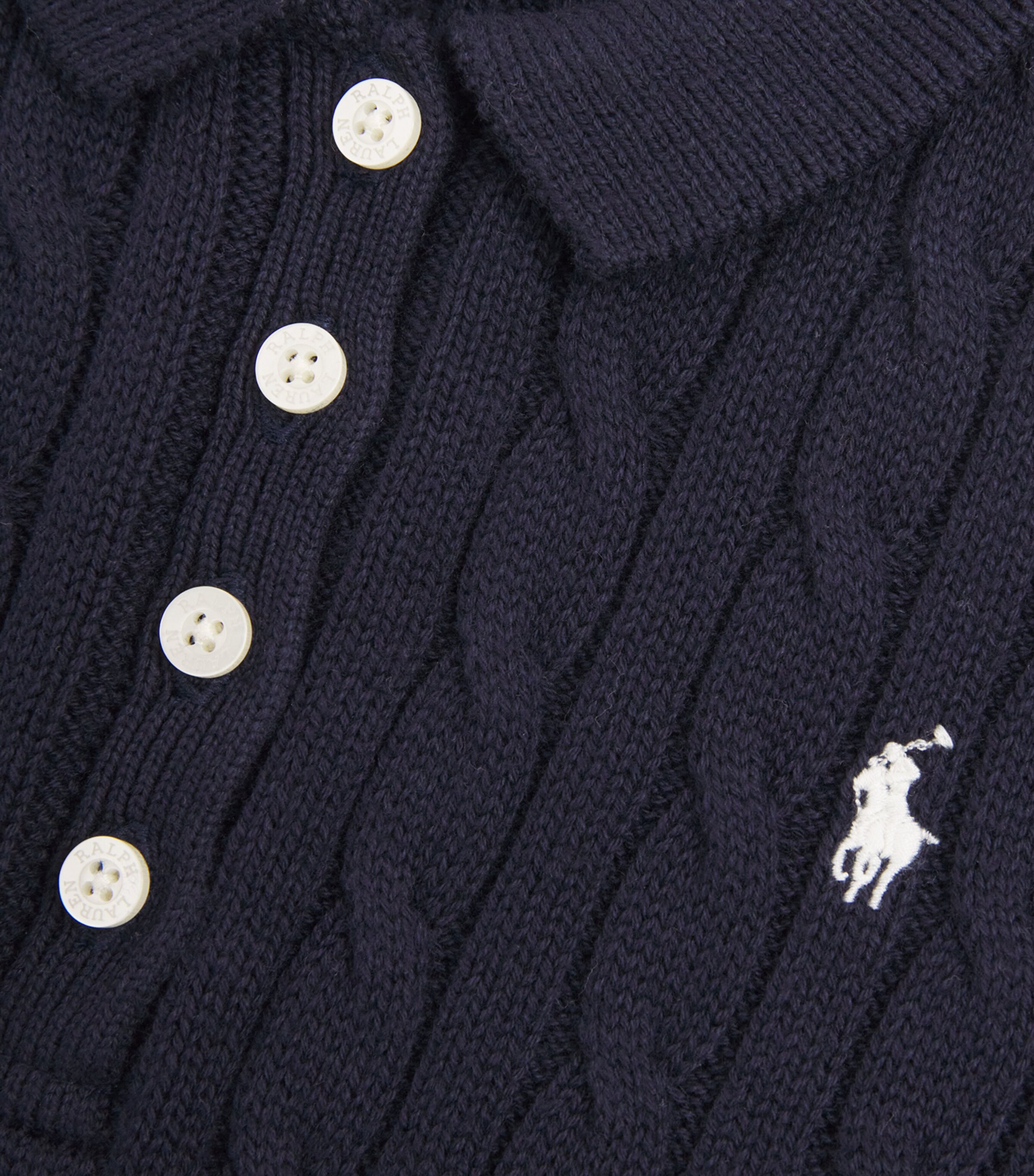 Ralph Lauren Kids Cotton Knitted Polo Dress (2-7 Years) Navy W/ Rch Cream Image 3