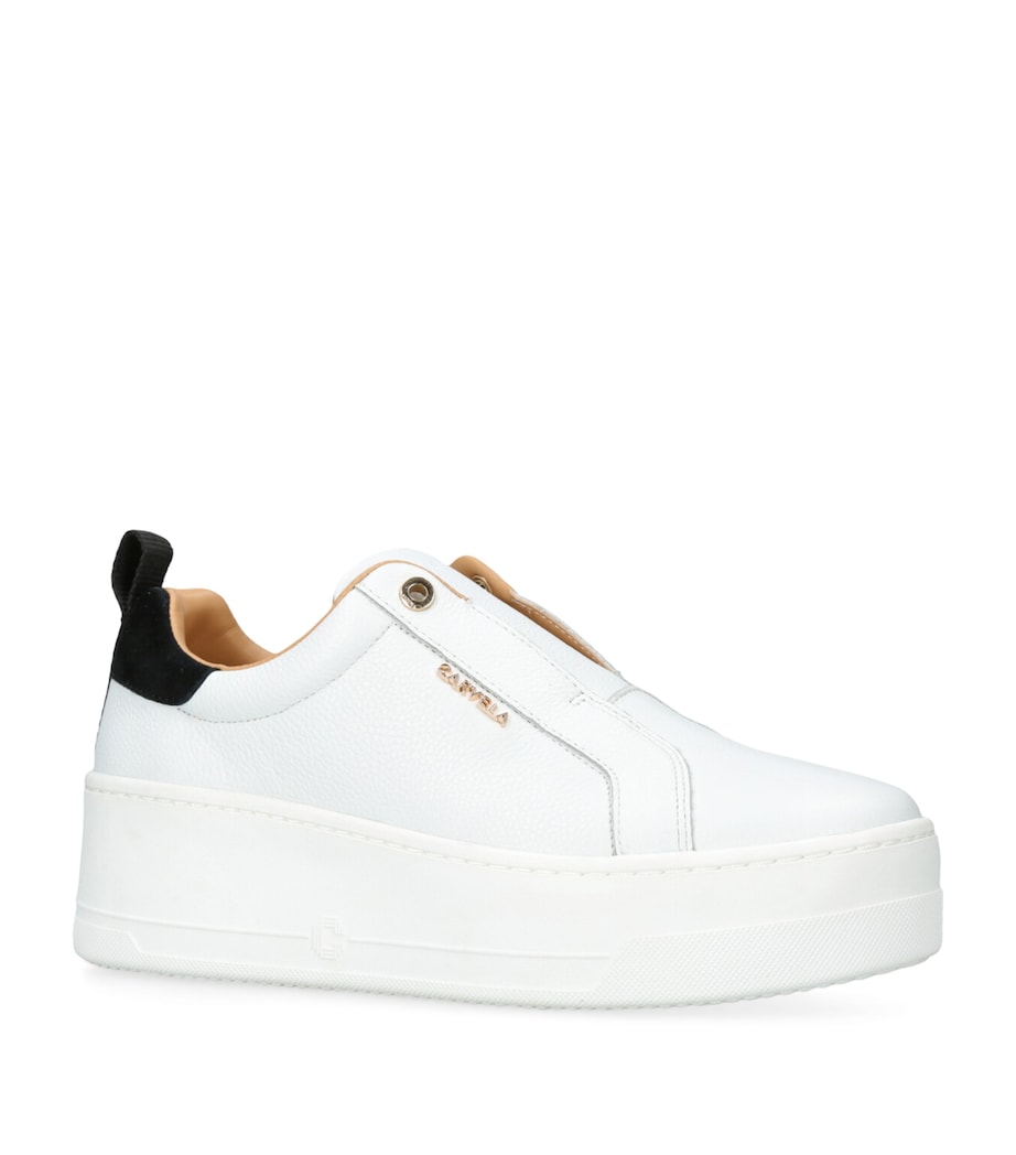 Carvela Leather Connected Laceless Sneakers White Image 1