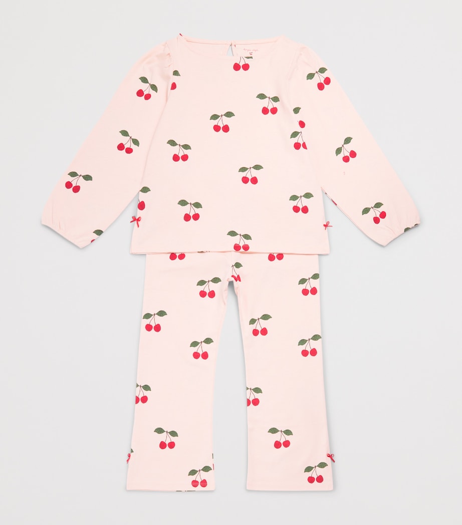 KONGES SLOJD Organic Cotton Cherry Print T-Shirt (2-8 Years) Peony Image 3