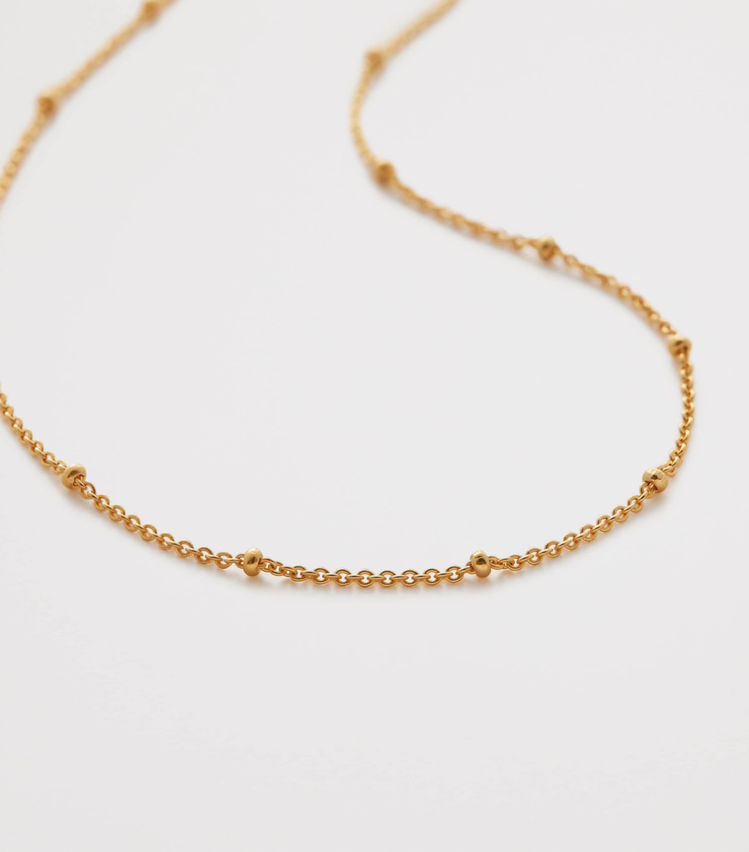 Monica Vinader Gold Vermeil Beaded Chain Necklace In Brown