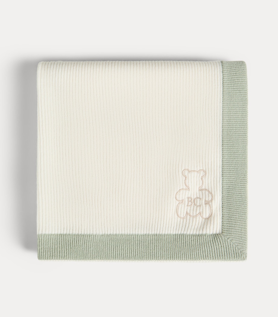 Brunello Cucinelli Kids Cashmere Embroidered Bernie Blanket (80cm x 80cm) Image 2