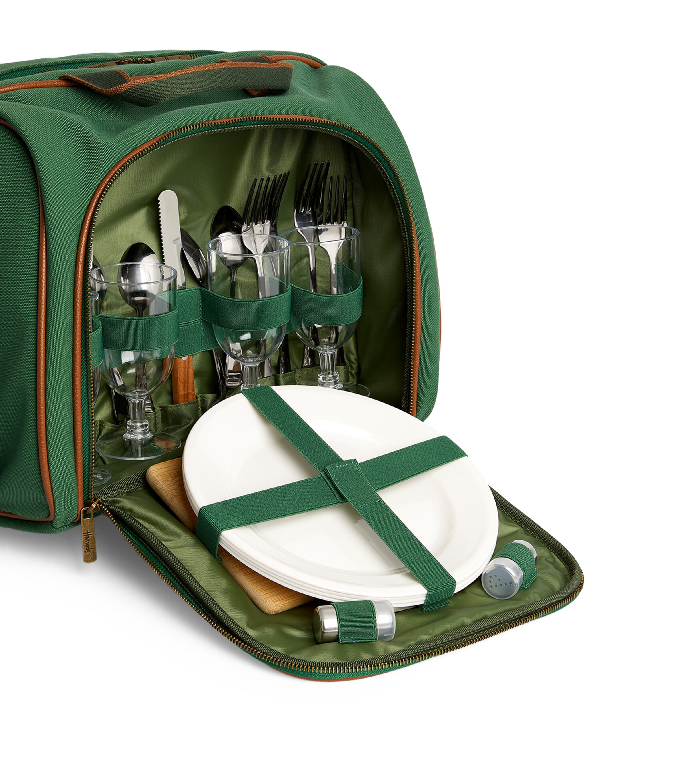 Harrods Logo Picnic Bag for 4 Green Image 2