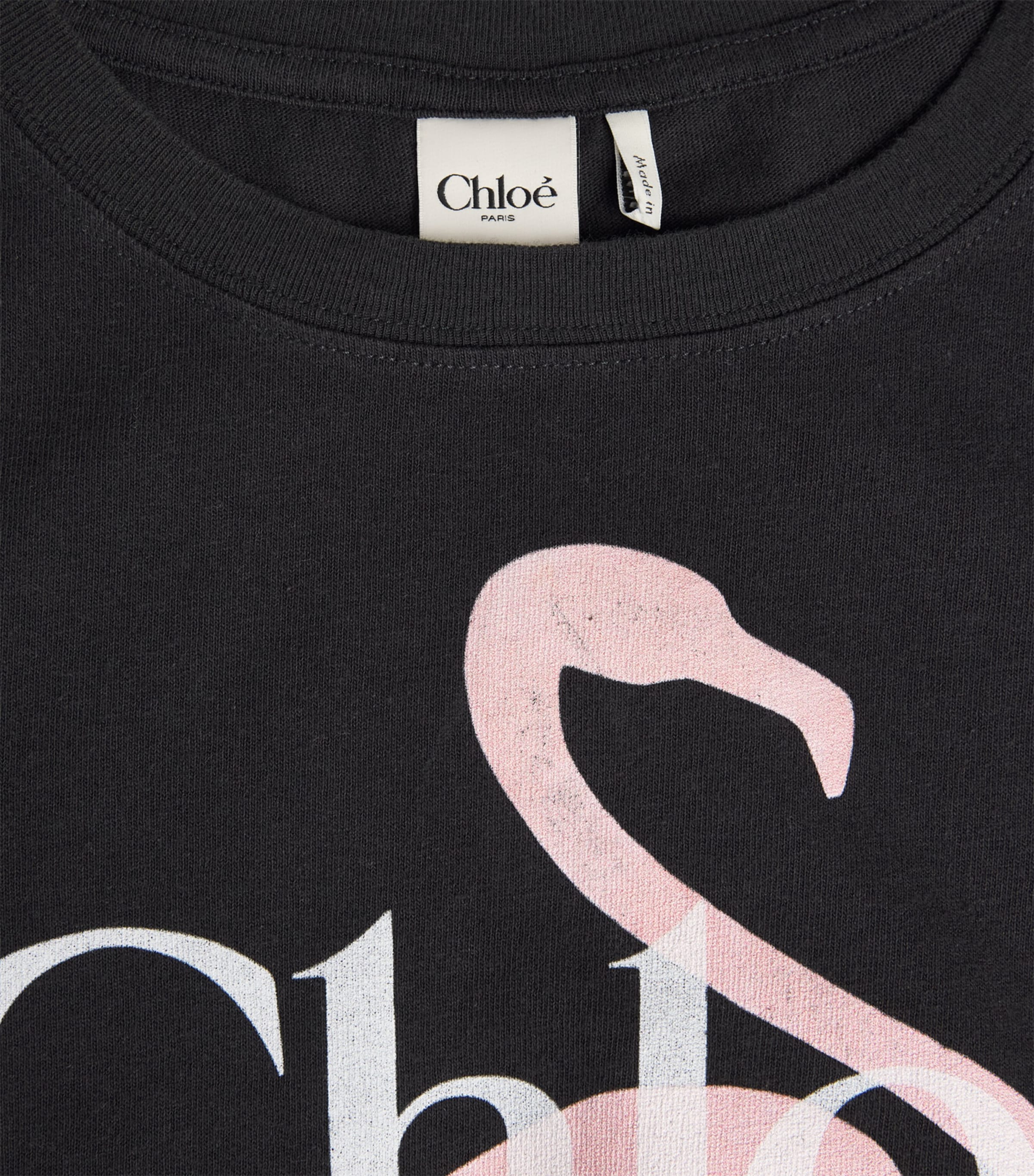 Chloé Womens Cotton Logo Baby T-Shirt Ash Black Image 2