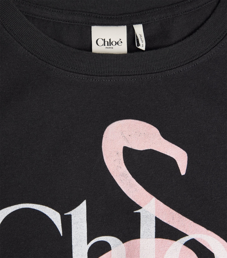 Chloé Womens Cotton Logo Baby T-Shirt Ash Black Image 2