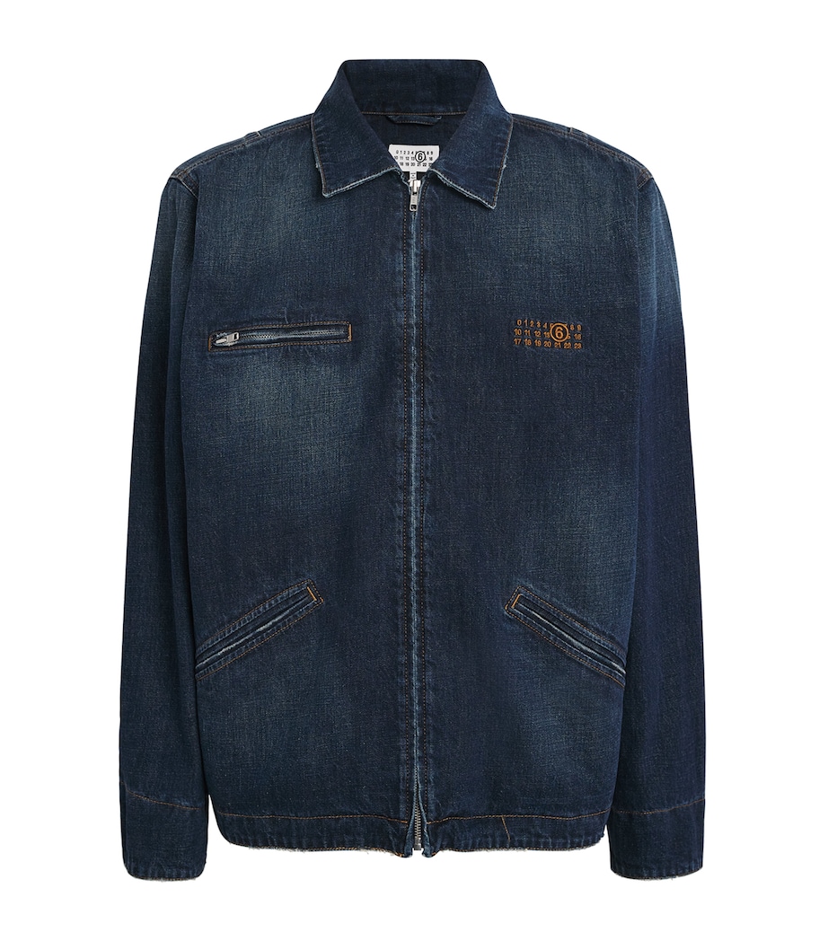 Logo Embroidery Denim Jacket 964 MEDIUM BLUE Image 1
