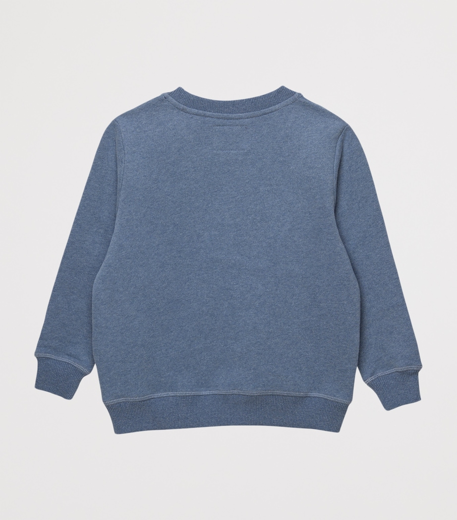 Cotton Dinosaur Sweatshirt (2-5 Years) MID BLUE MARL Image 2