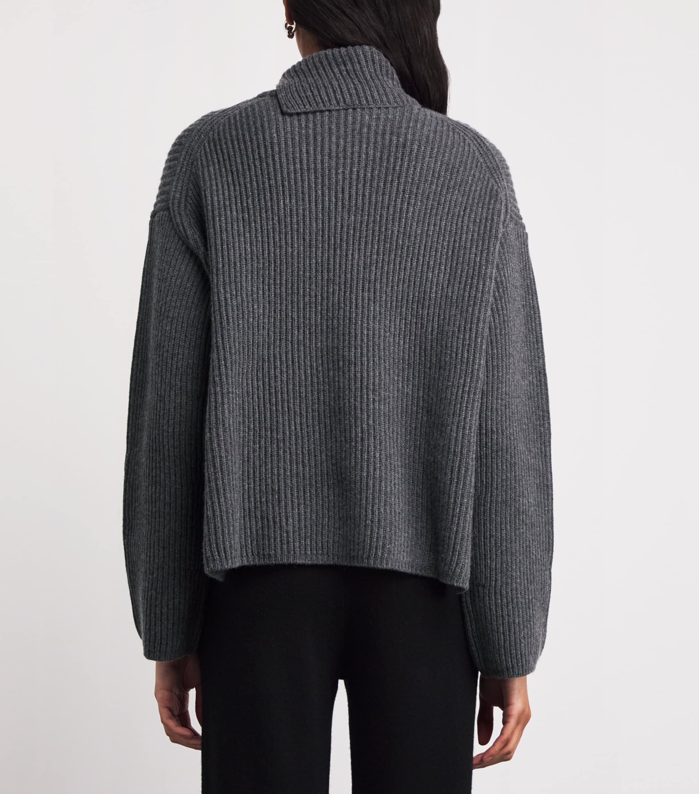 Wool-Cashmere-Silk Rollneck Sweater SMOKE Image 4